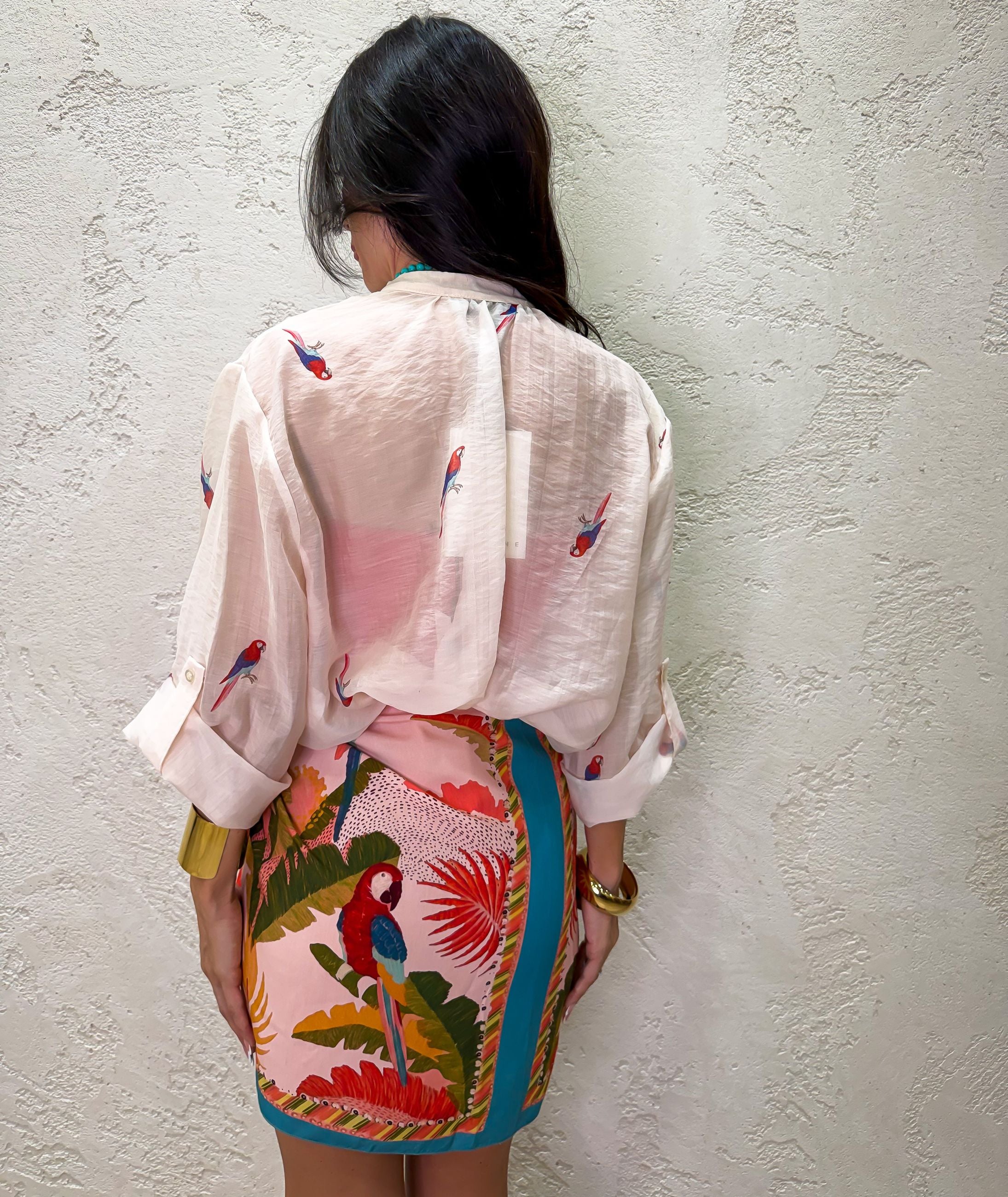 camicia "pappagalli" in lyocell