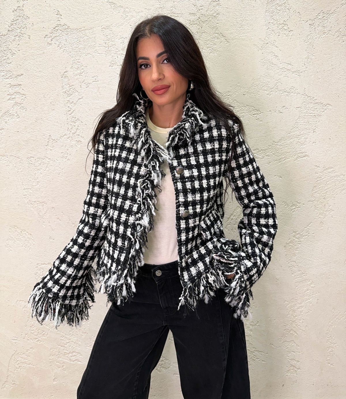 Giacca "Parisienne" in tweed sfrangiato