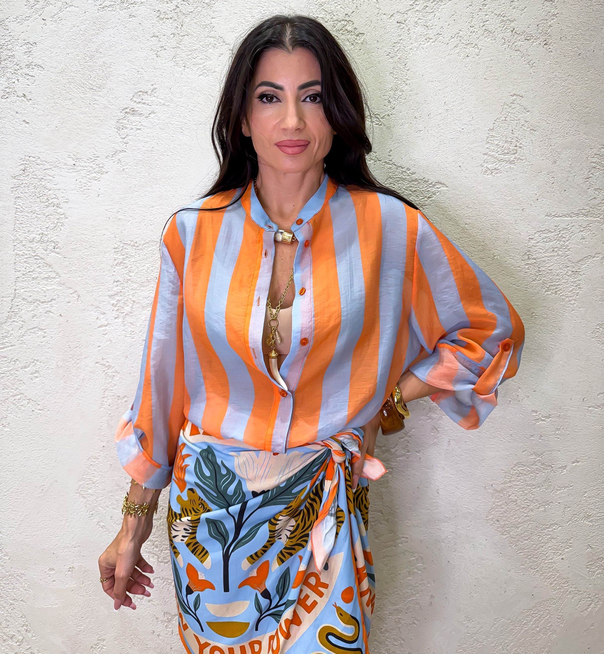 camicia a righe effetto vedo non vedo