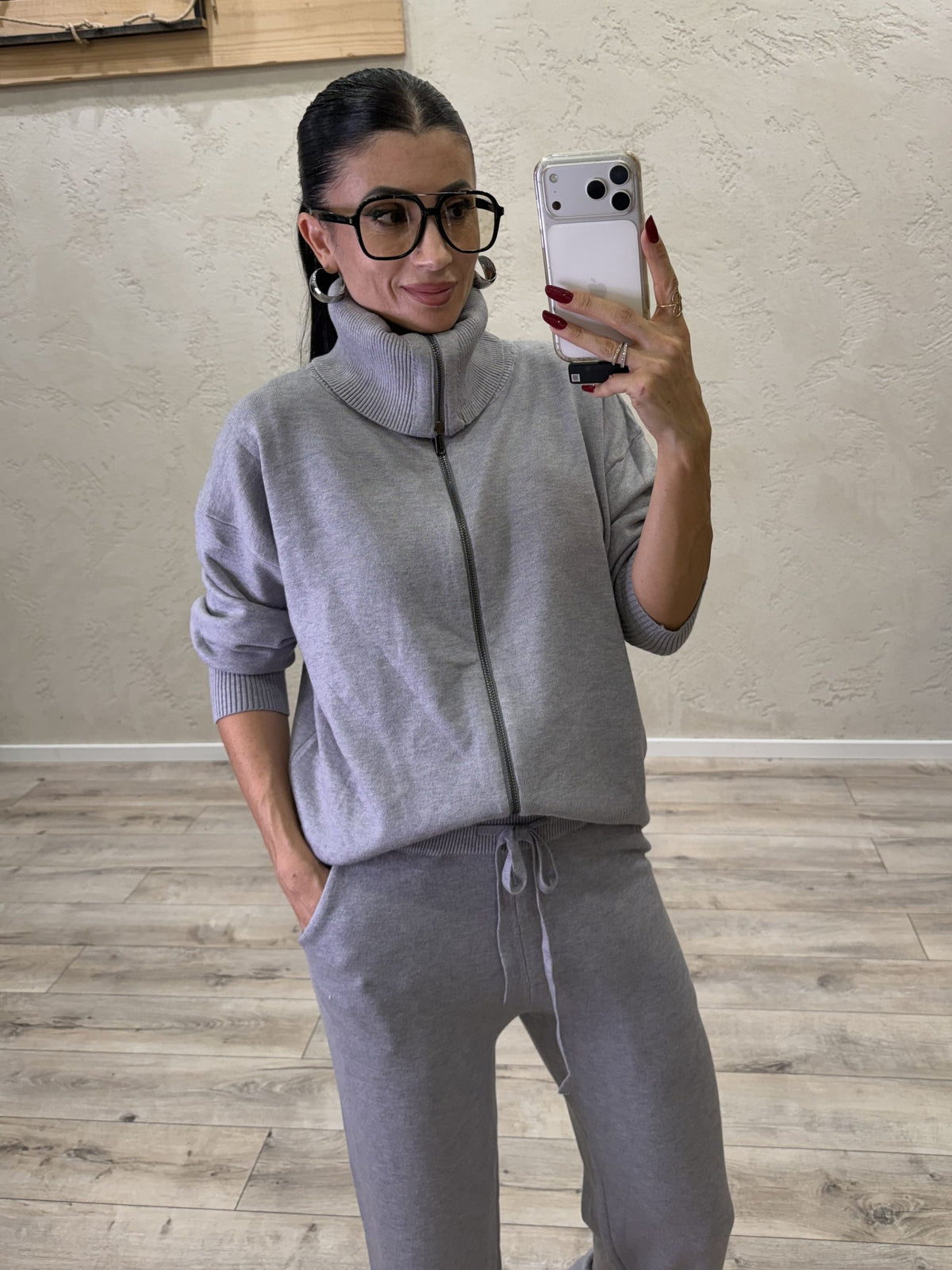 Tuta in maglia "Comfy" zip lunga