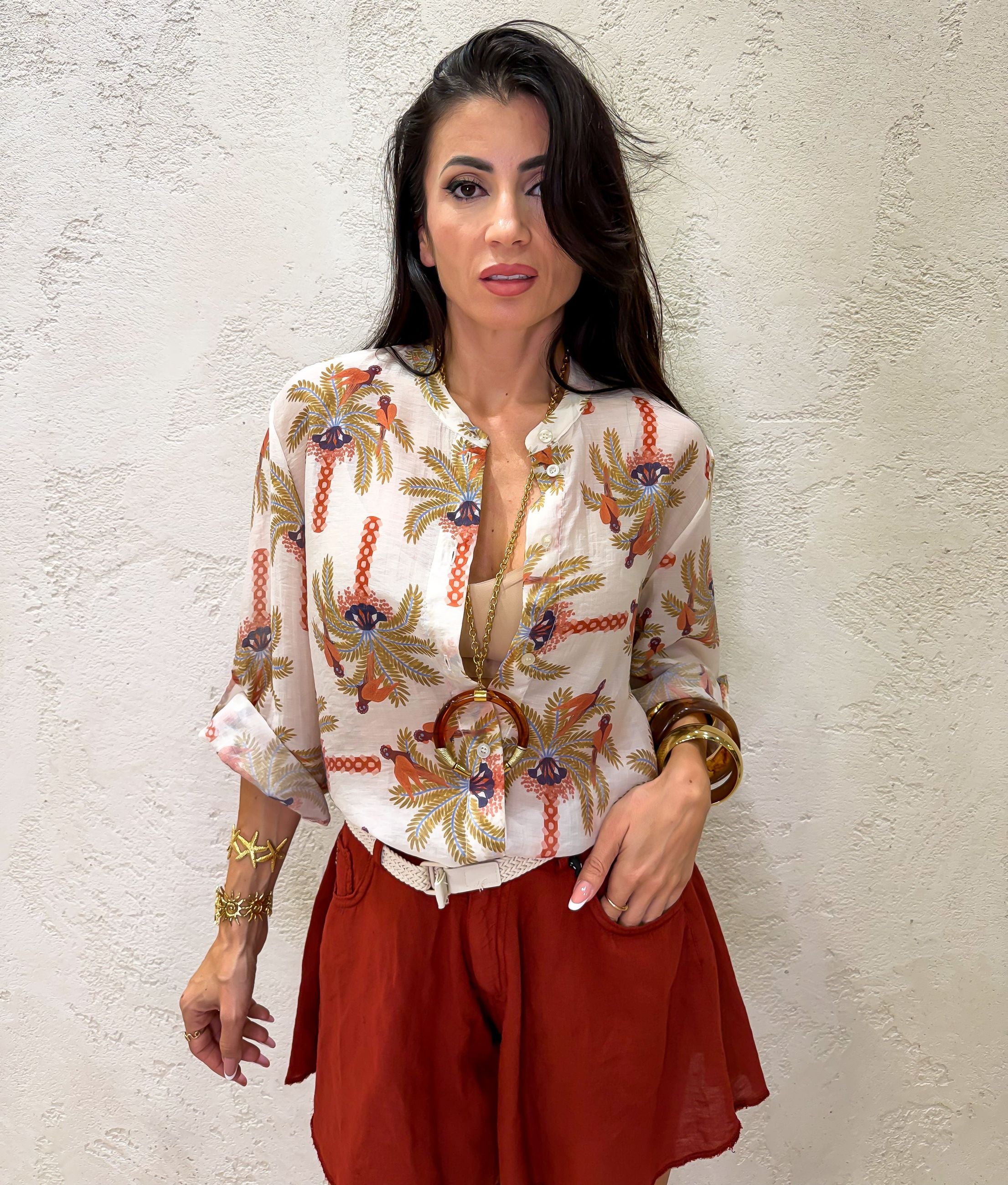 camicia "pavoni" in lyocell