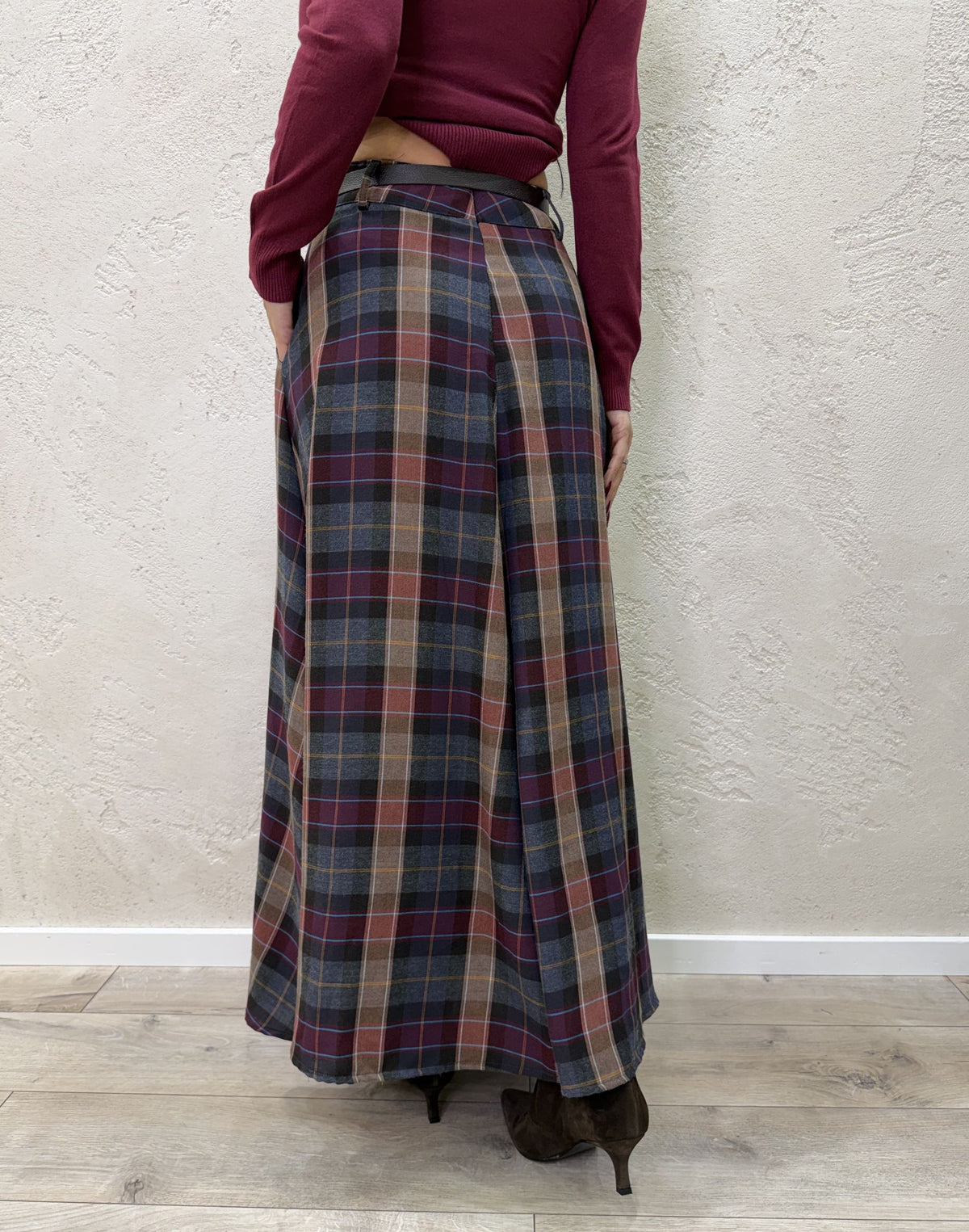 Maxi gonna in flanella fantasia check