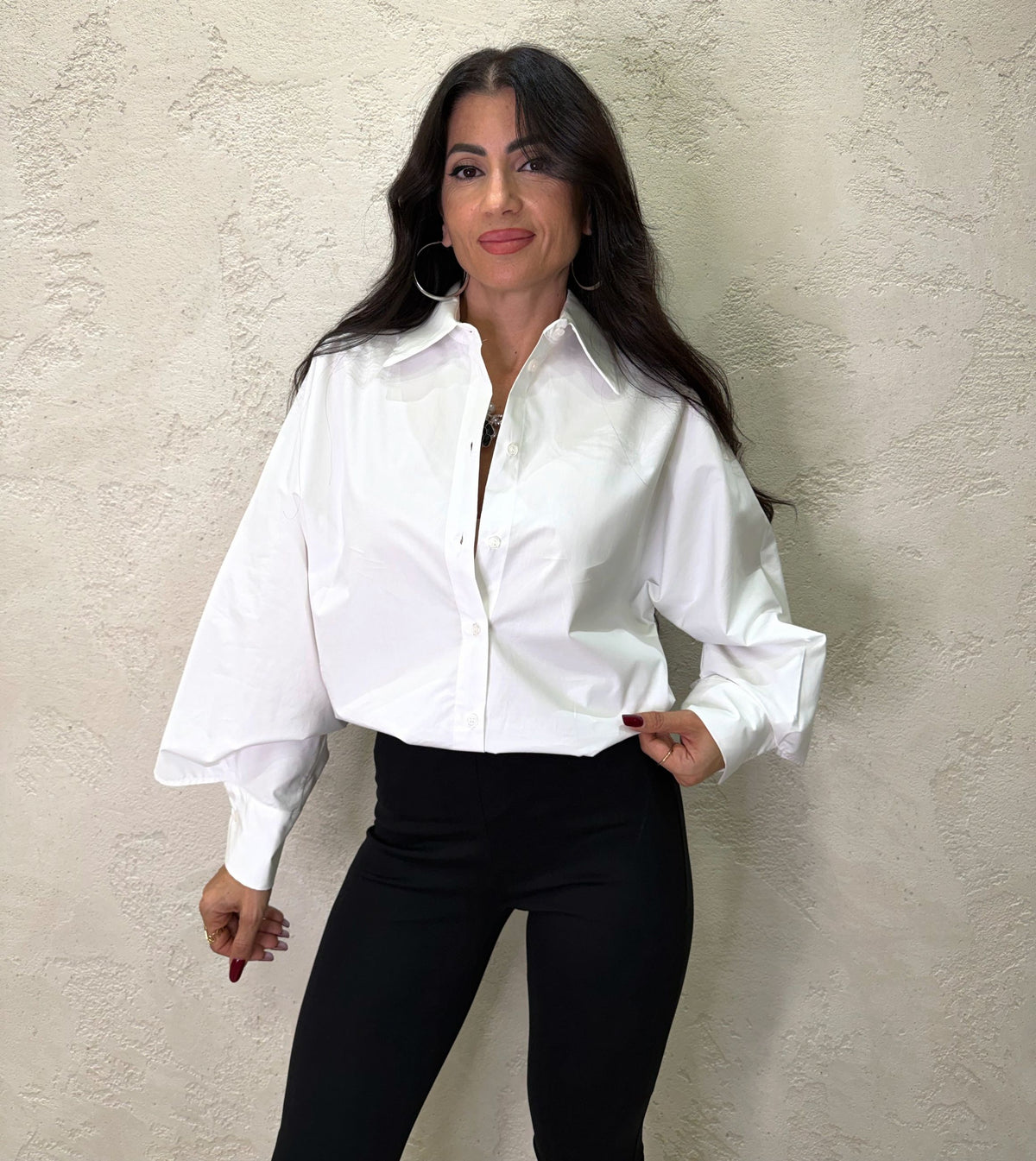 Camicia con manica effetto kimono
