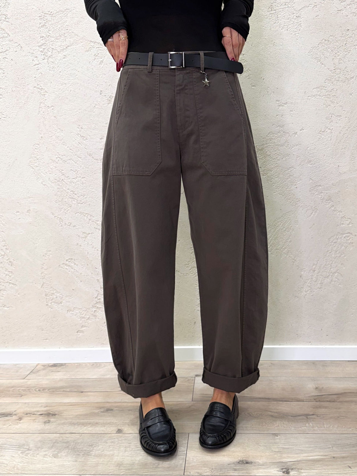 Pantalone stellina in cotone Barrel fit