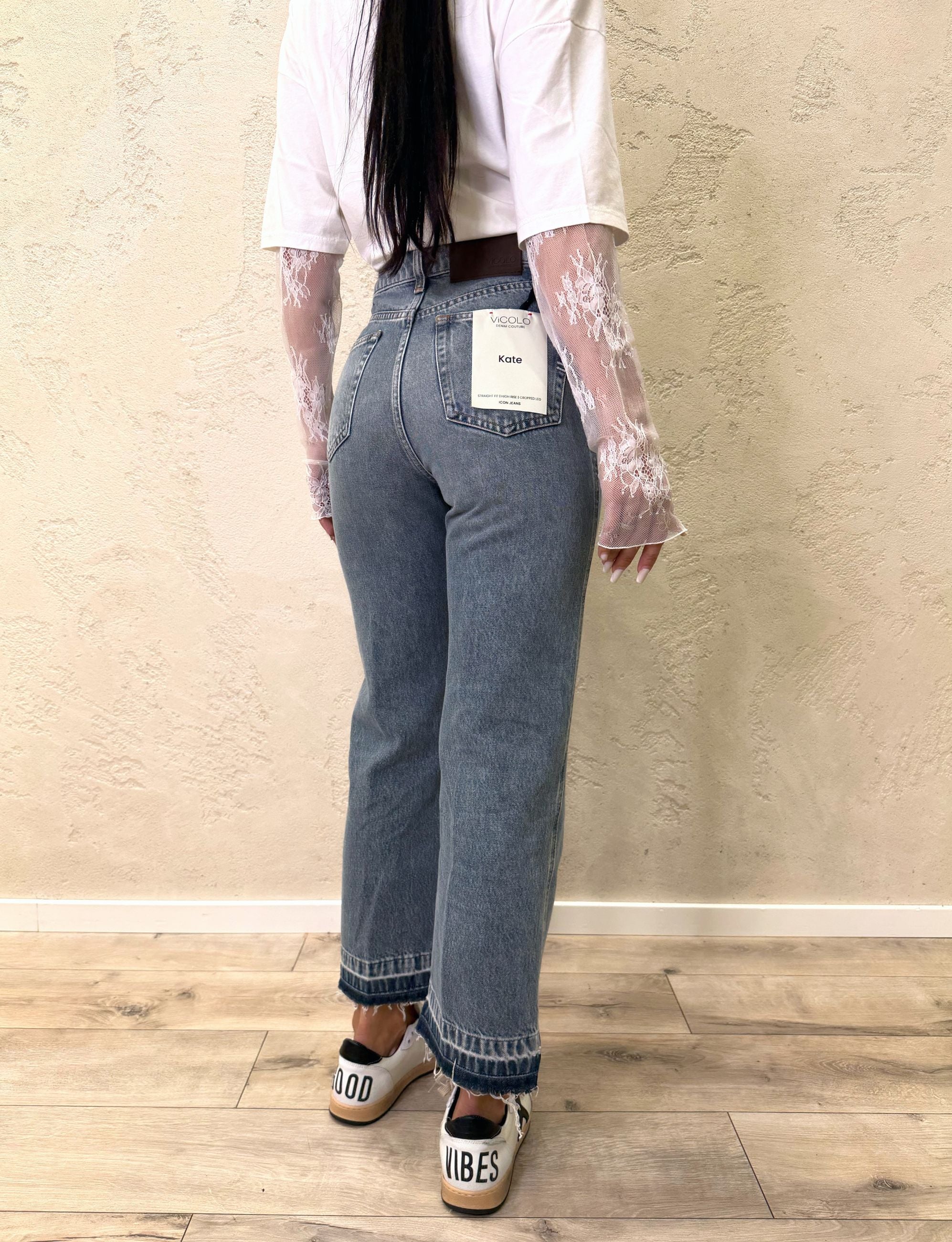 Jeans "Kate" a gamba dritta in cotone