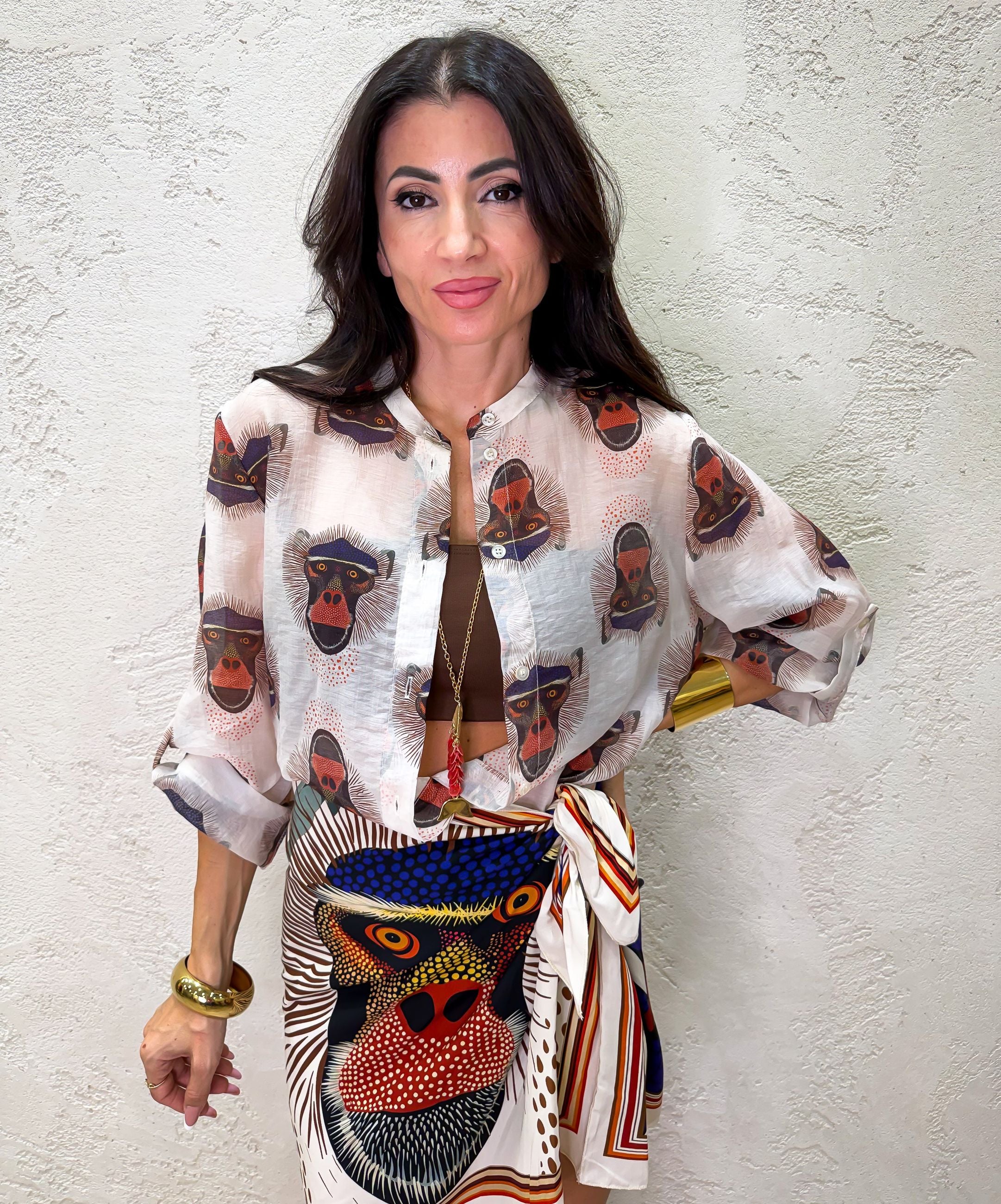 camicia "scimmia" in lyocell