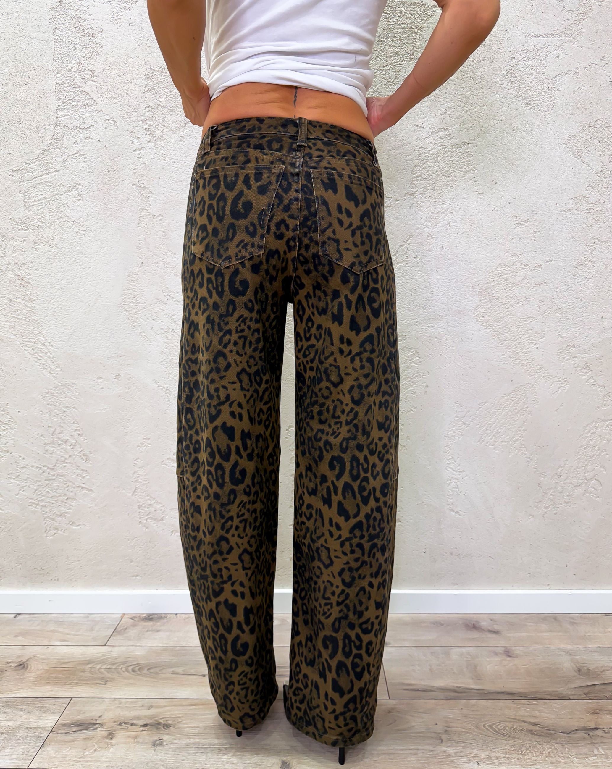 Pantalone elasticizzato modello baloon maculato