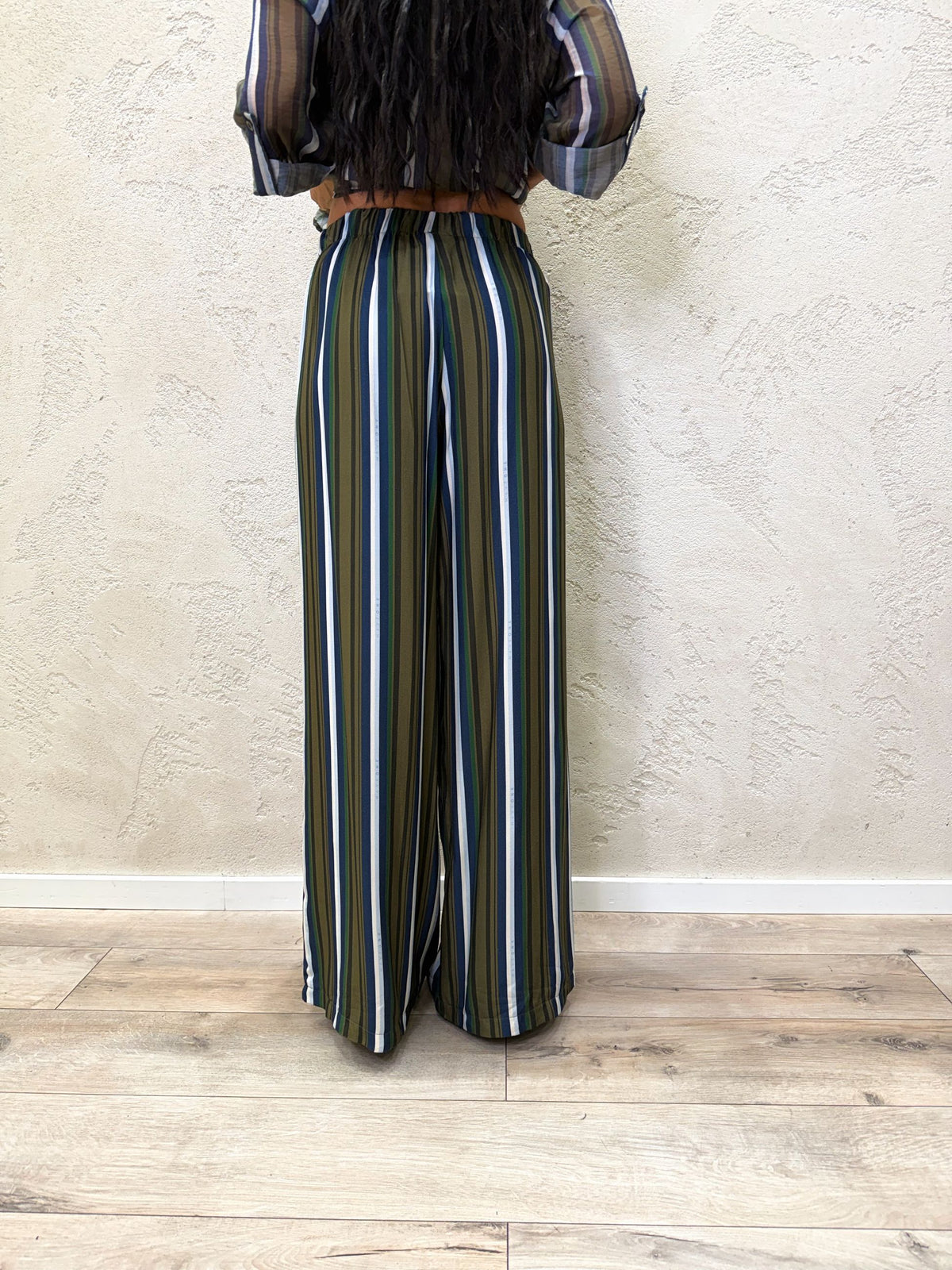 Pantalone "Nomad" a righe in viscosa