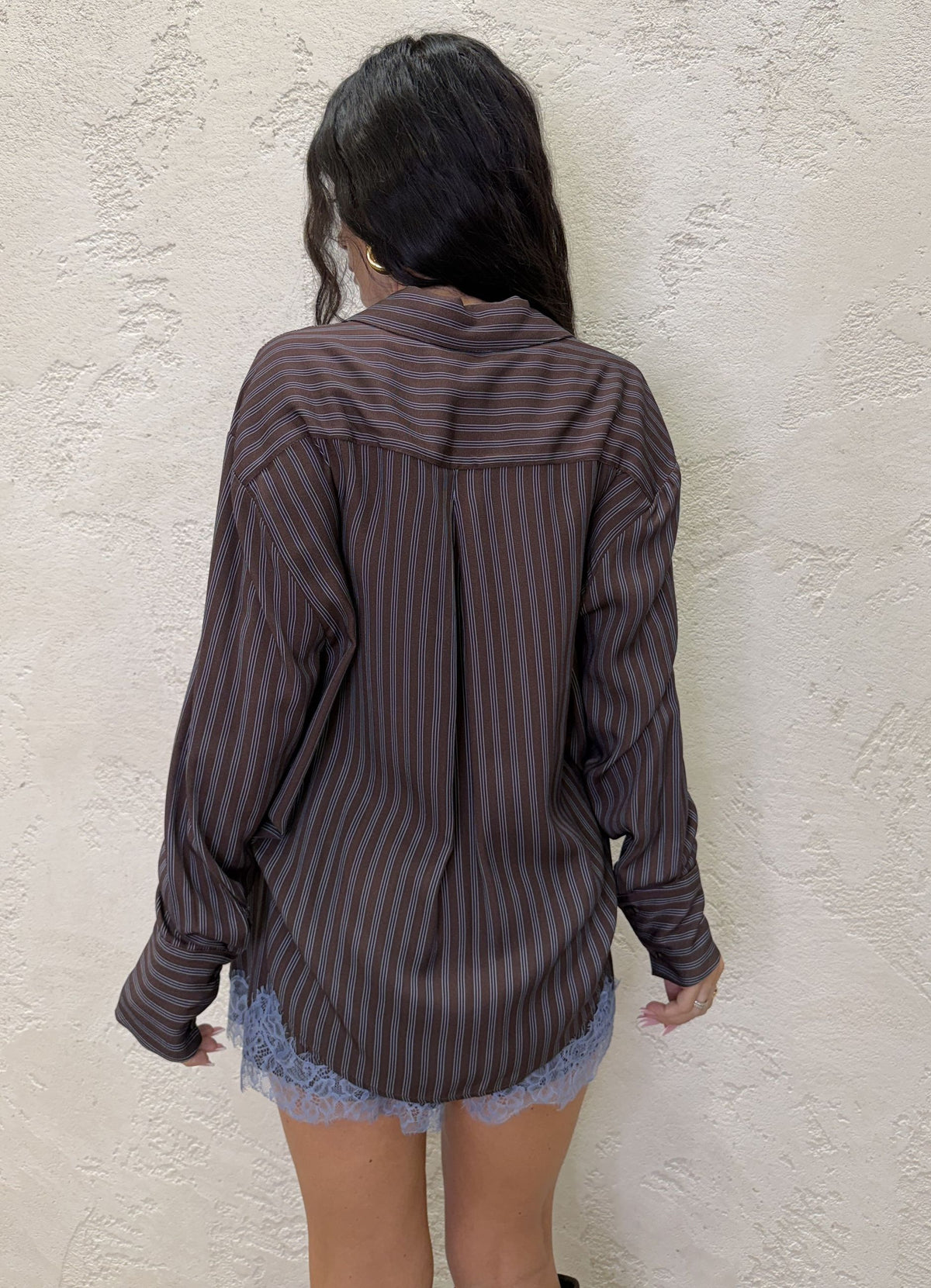 Camicia basica a righe in 100% viscosa