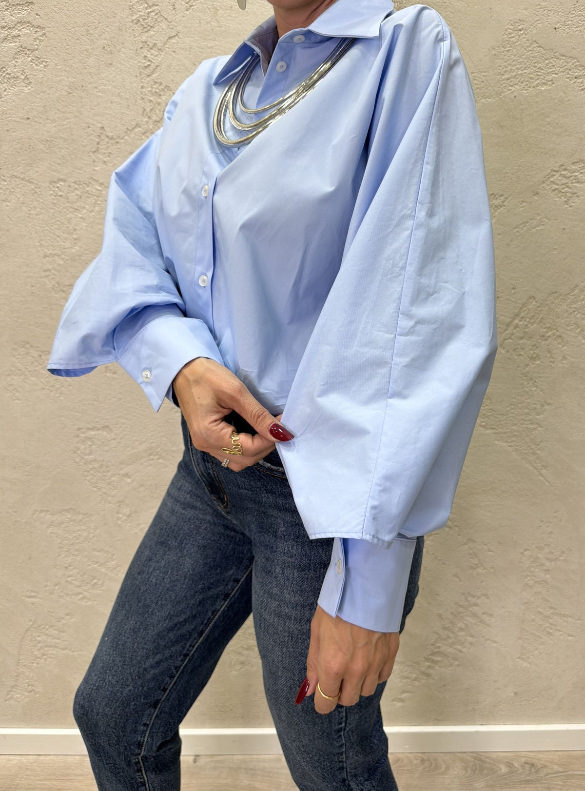 Camicia con manica effetto kimono