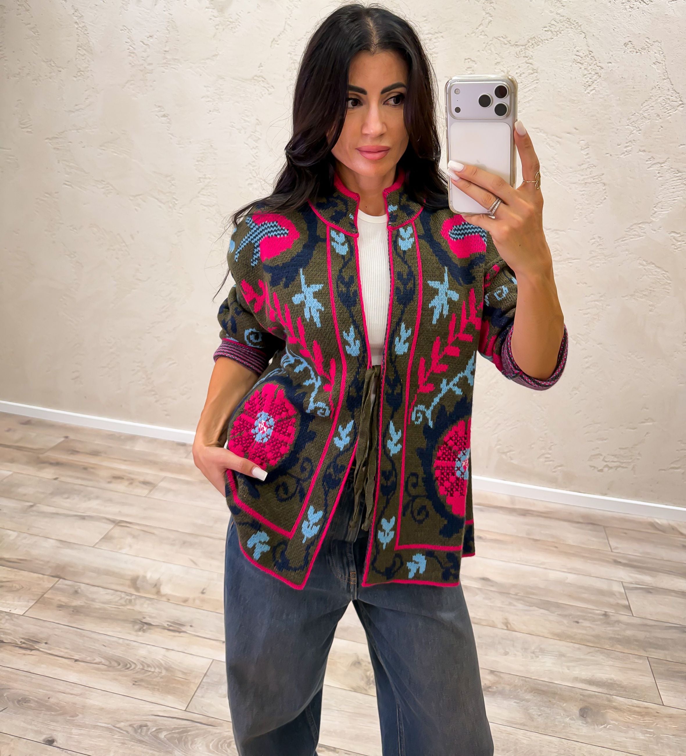 Cardigan "Bolivia" in misto lana e alpaca