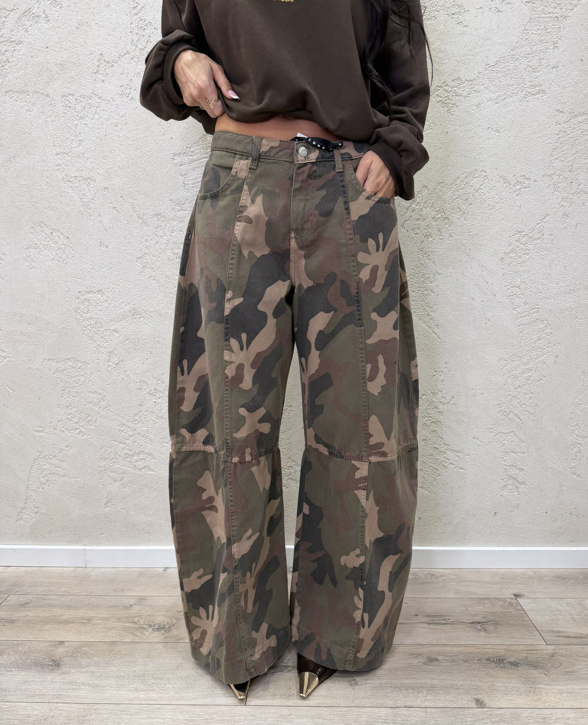 Jeans barrel fit camouflage
