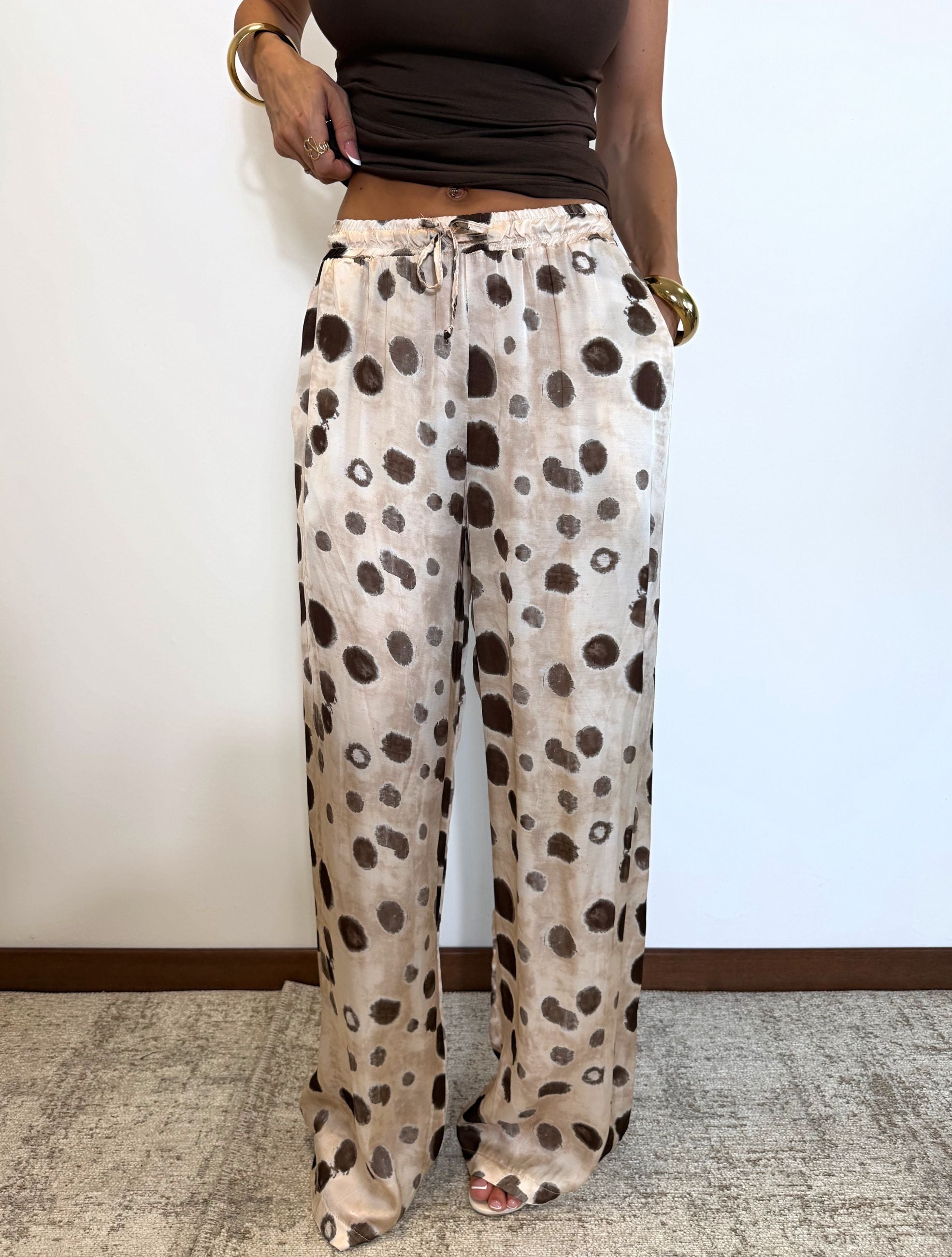 Pantalone a palazzo "soft safari" 100% viscosa