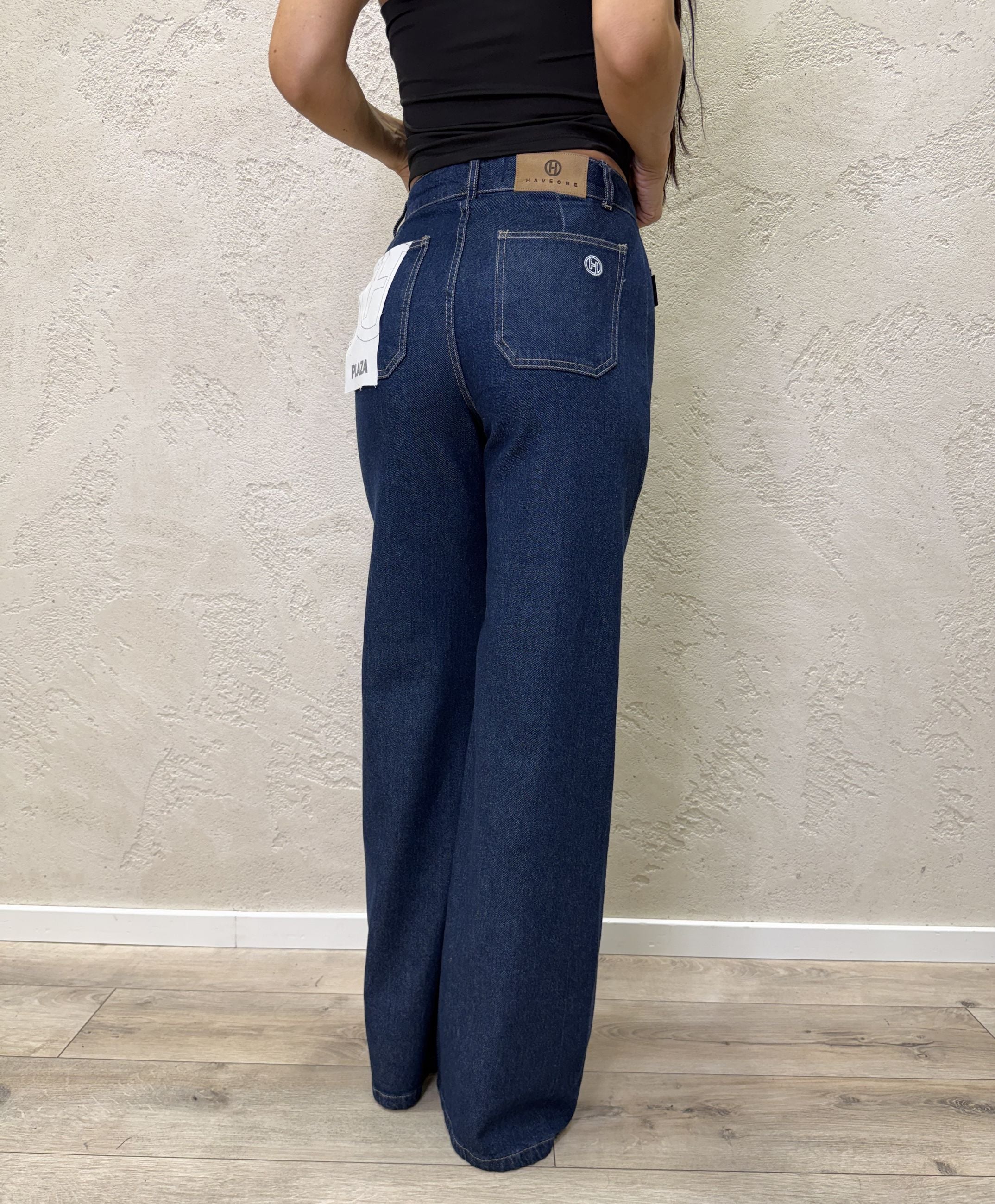 Jeans elasticizzato "Plaza" a palazzo