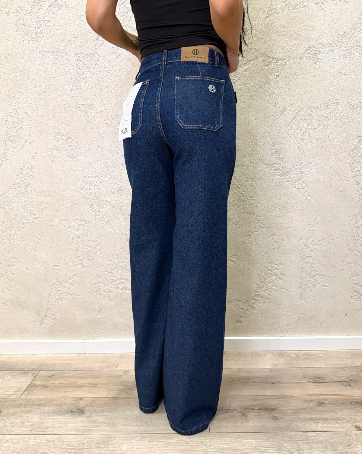 Jeans elasticizzato "Plaza" a palazzo
