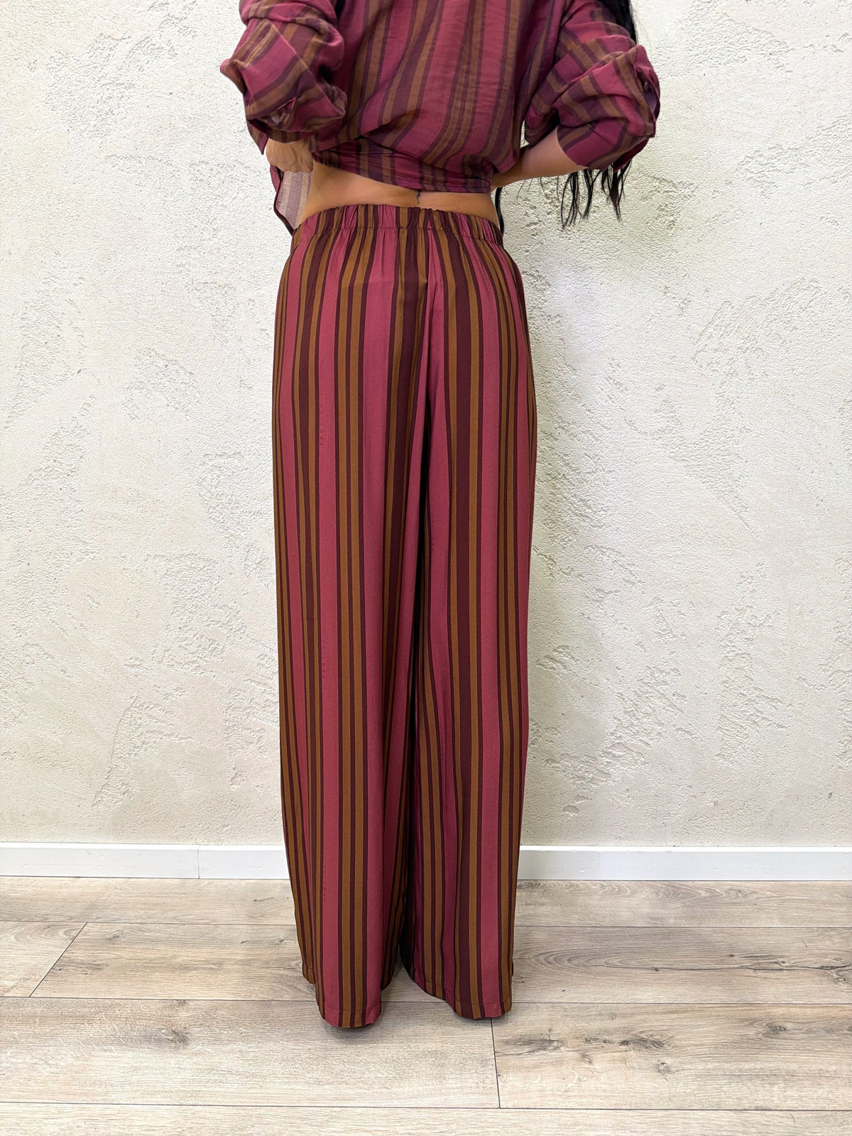 Pantalone "Nomad" a righe in viscosa