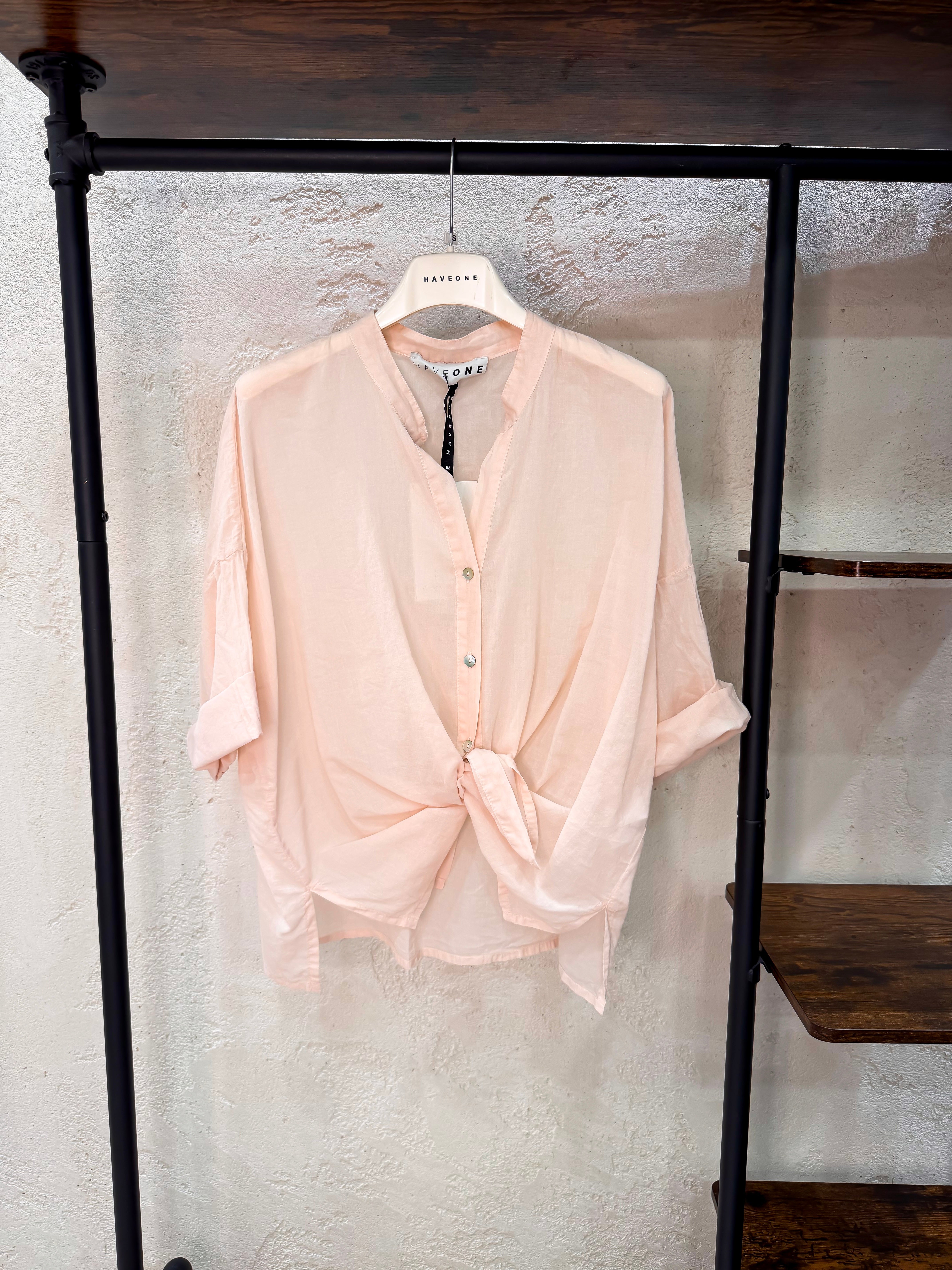 camicia in mussola con collo alla coreana CFL-Q387 CIPRIA HAVEONE