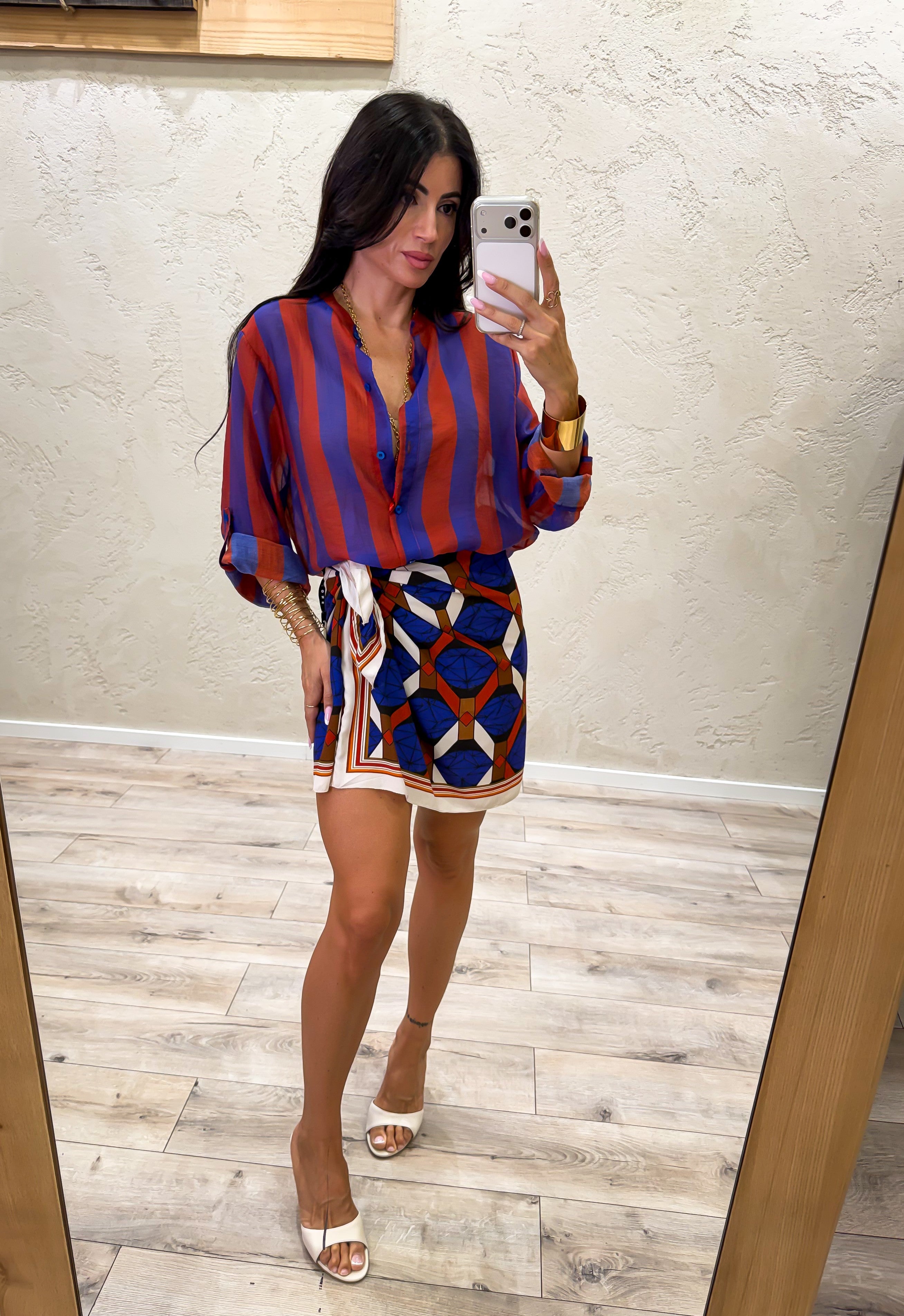 camicia a righe effetto vedo non vedo CVS-Q422 INDIA/BLUETTE HAVEONE