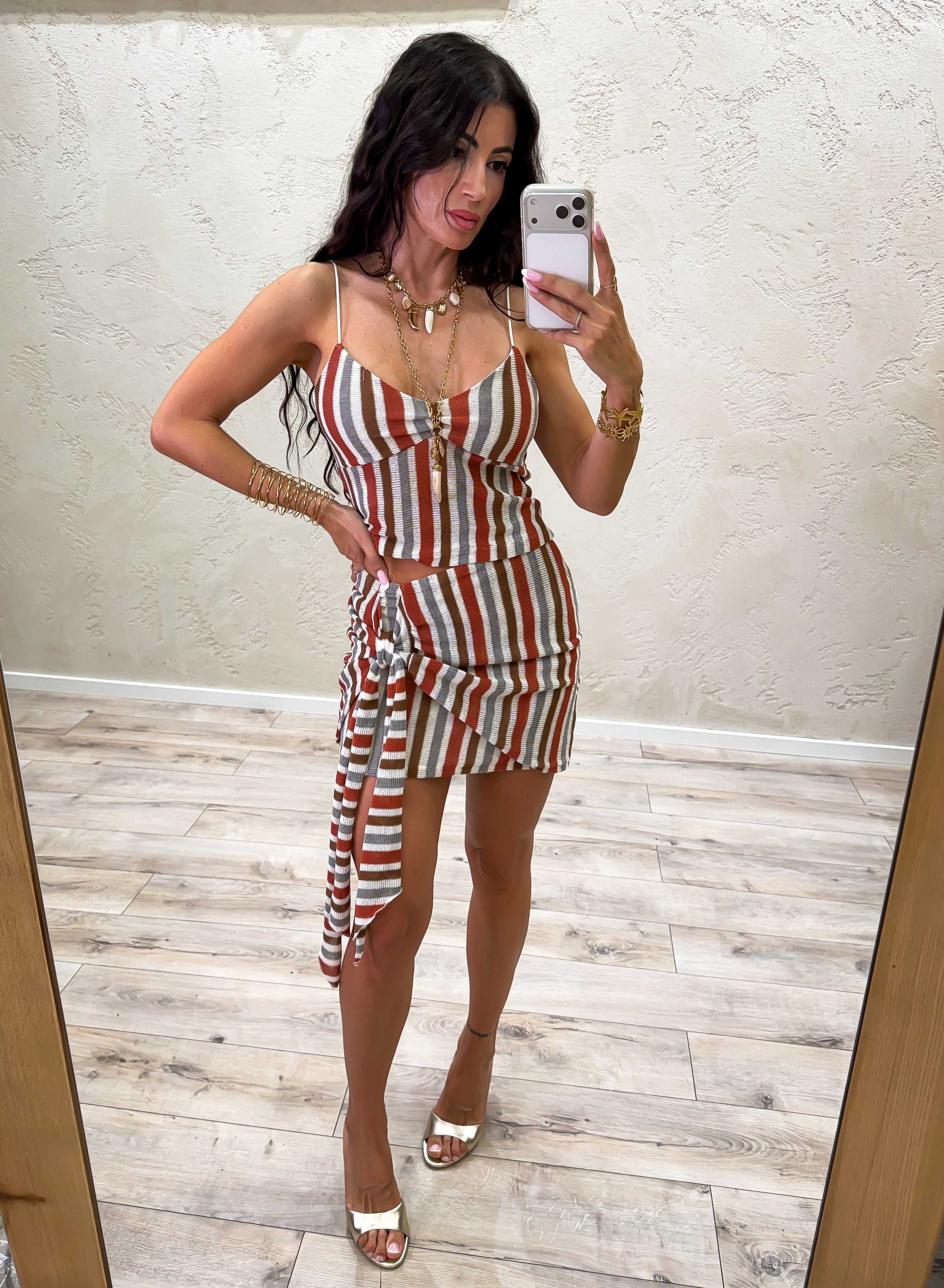 gonna mini pareo in maglia con nodo GMA-Q211 FANTASIA HAVEONE
