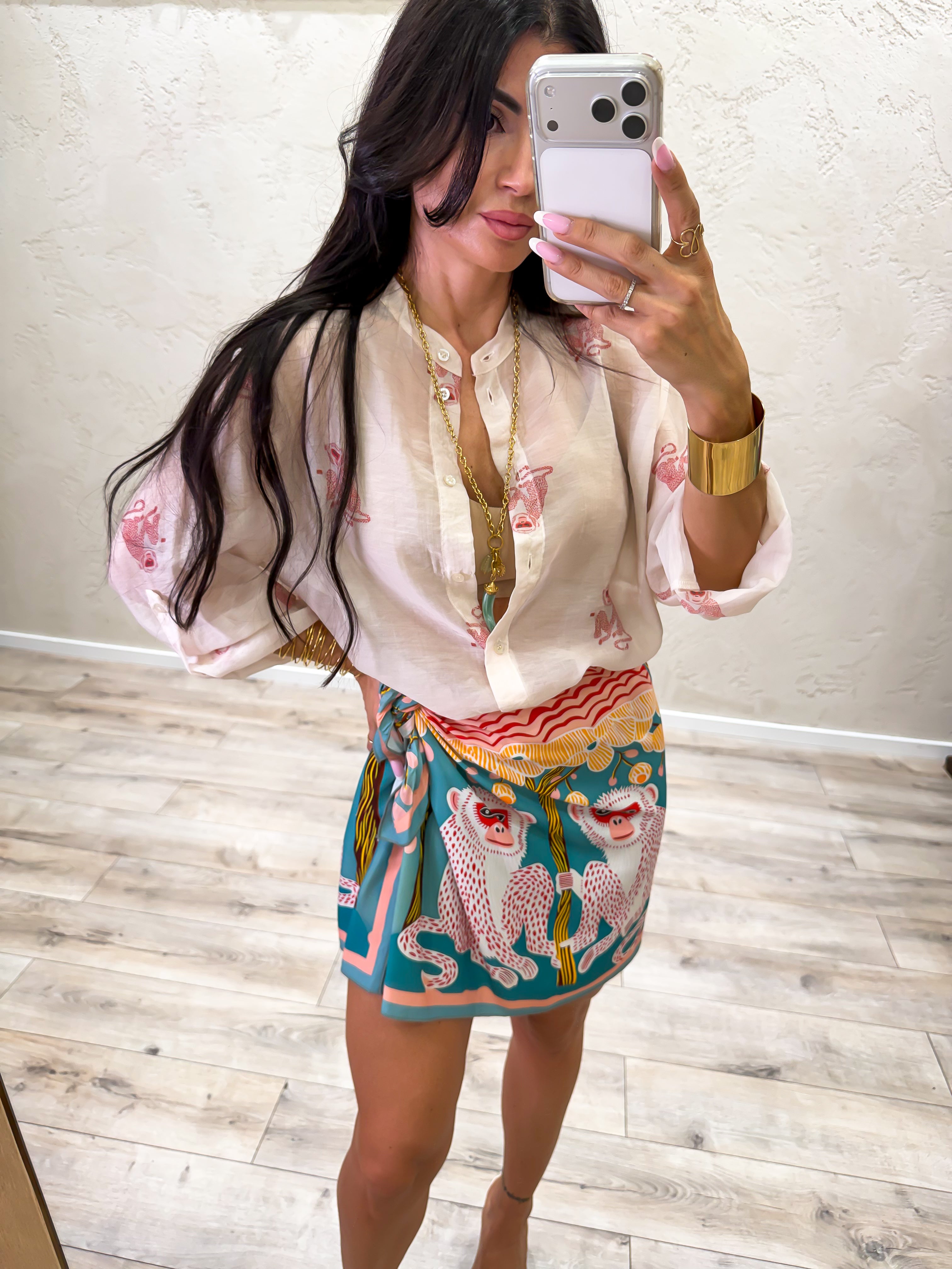 minigonna pareo foulard scimmia GVS-Q241 FANTASIA HAVEONE