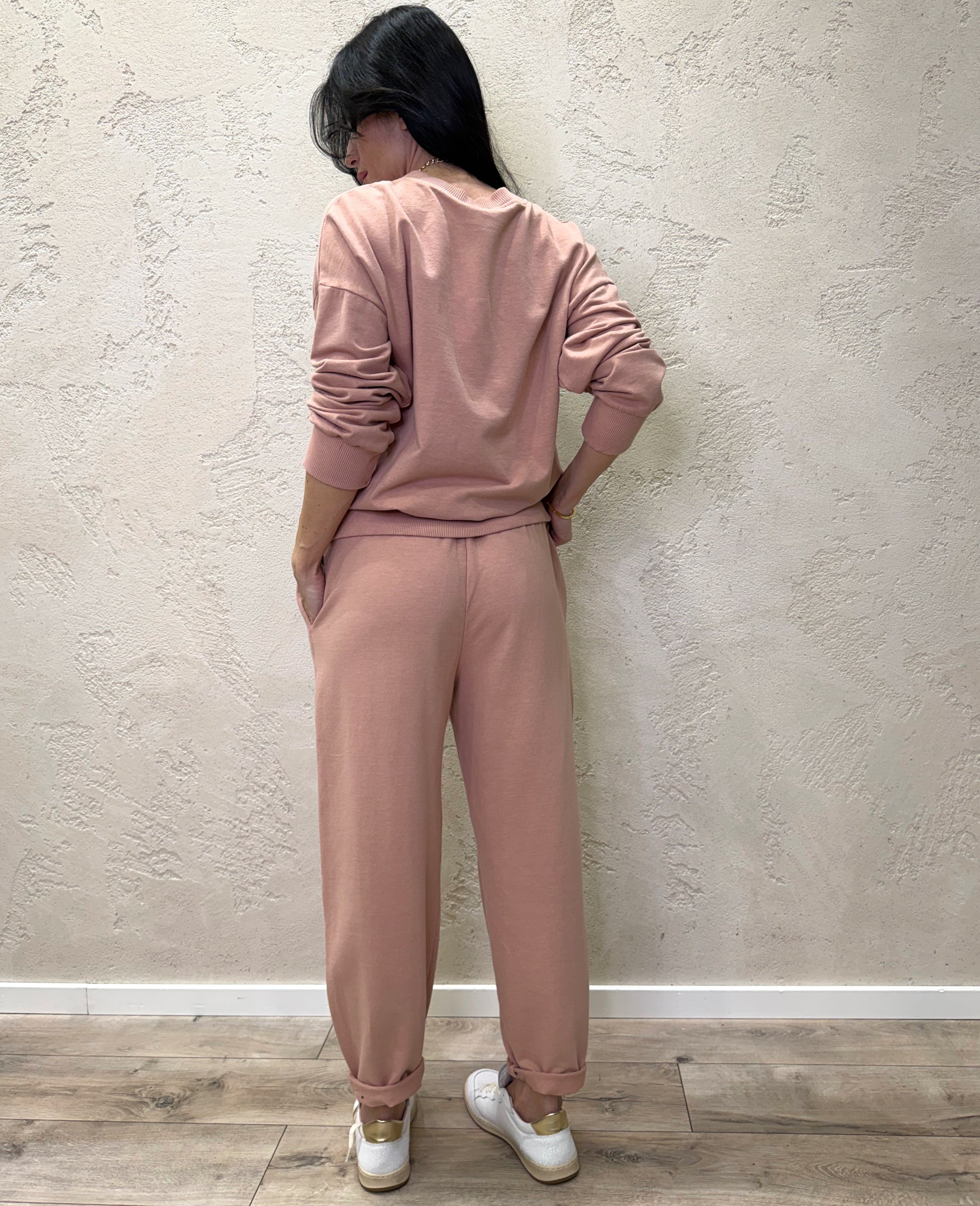 tuta di felpa garzata 26851 ROSA CIPRIA SUSY MIX