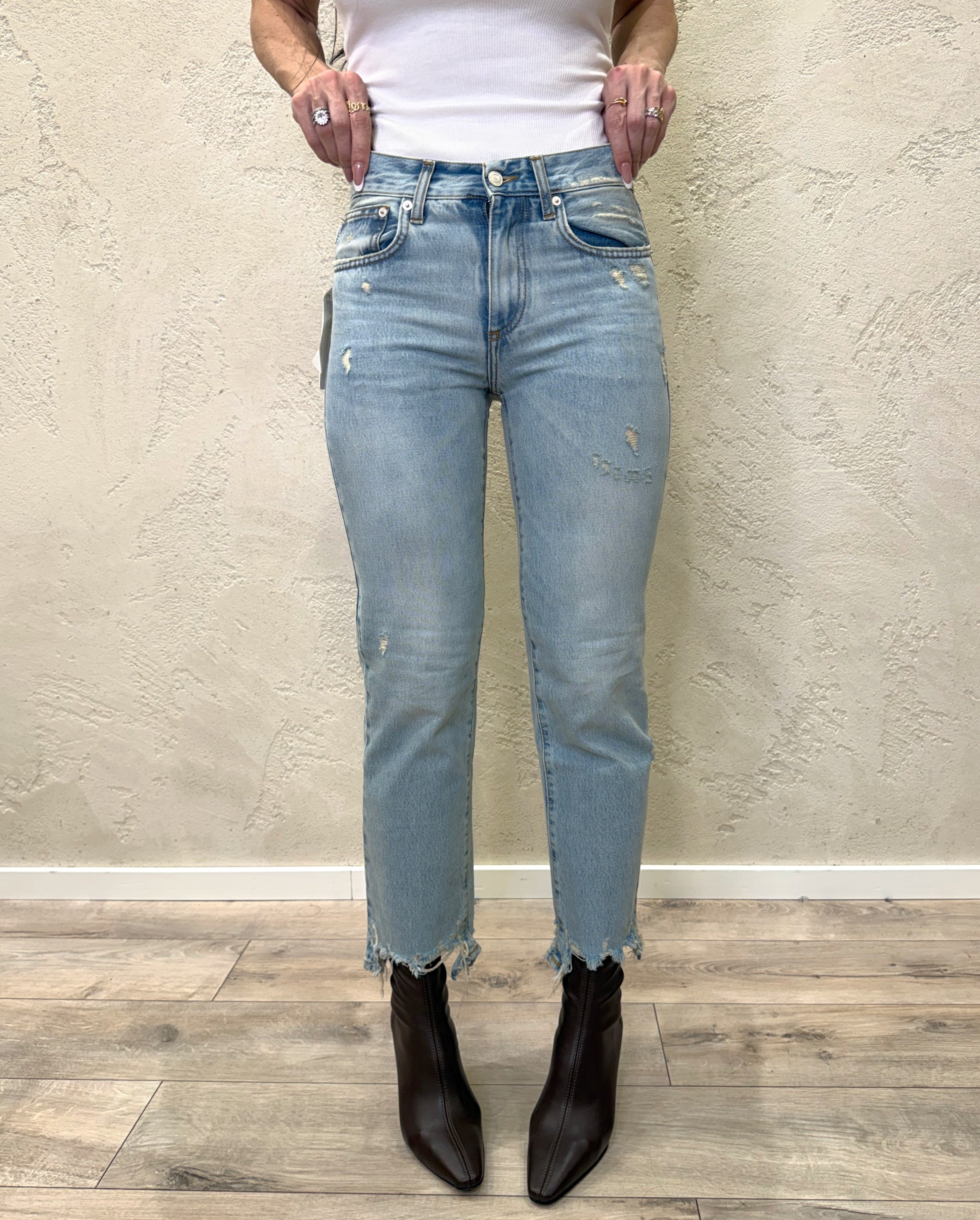 jeans in tela ferma modello zeke a gamba dritta DAB5121 SLAVATO VICOLO