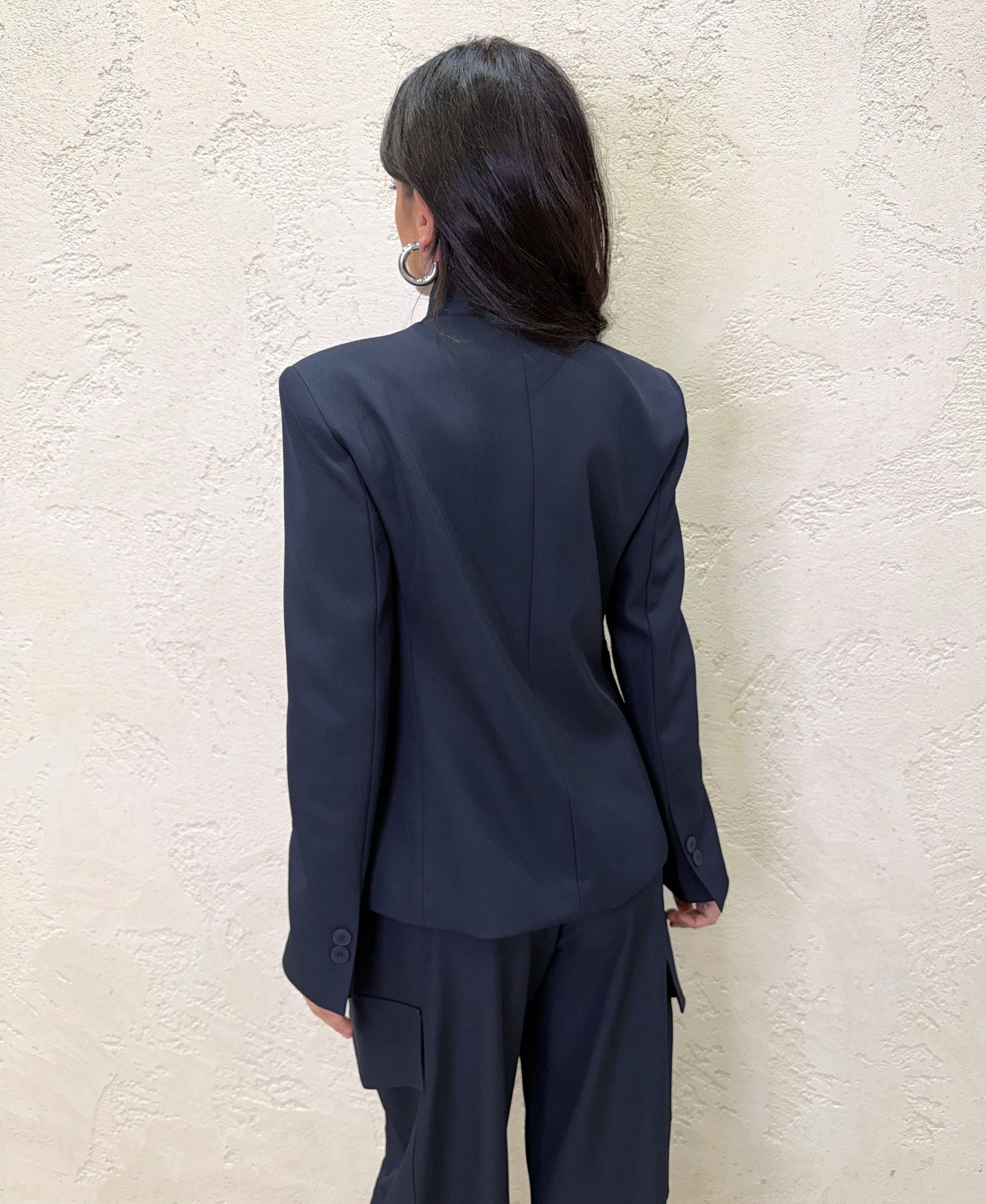 Giacca coreana asimmetrica con doppio bottone
