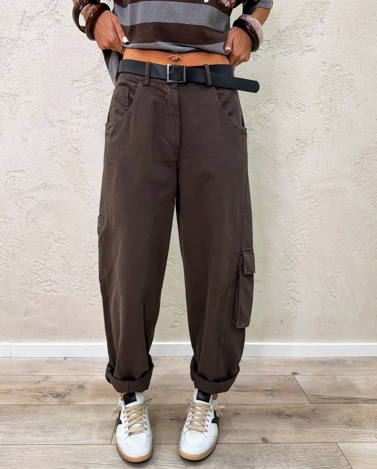 Pantalone cargo in 100% cotone