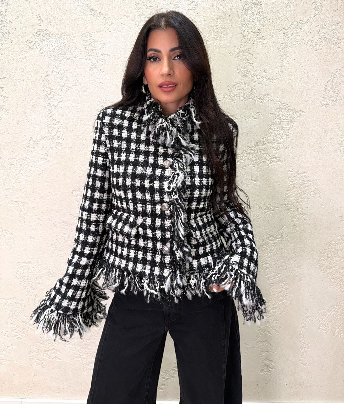 Giacca "Parisienne" in tweed sfrangiato