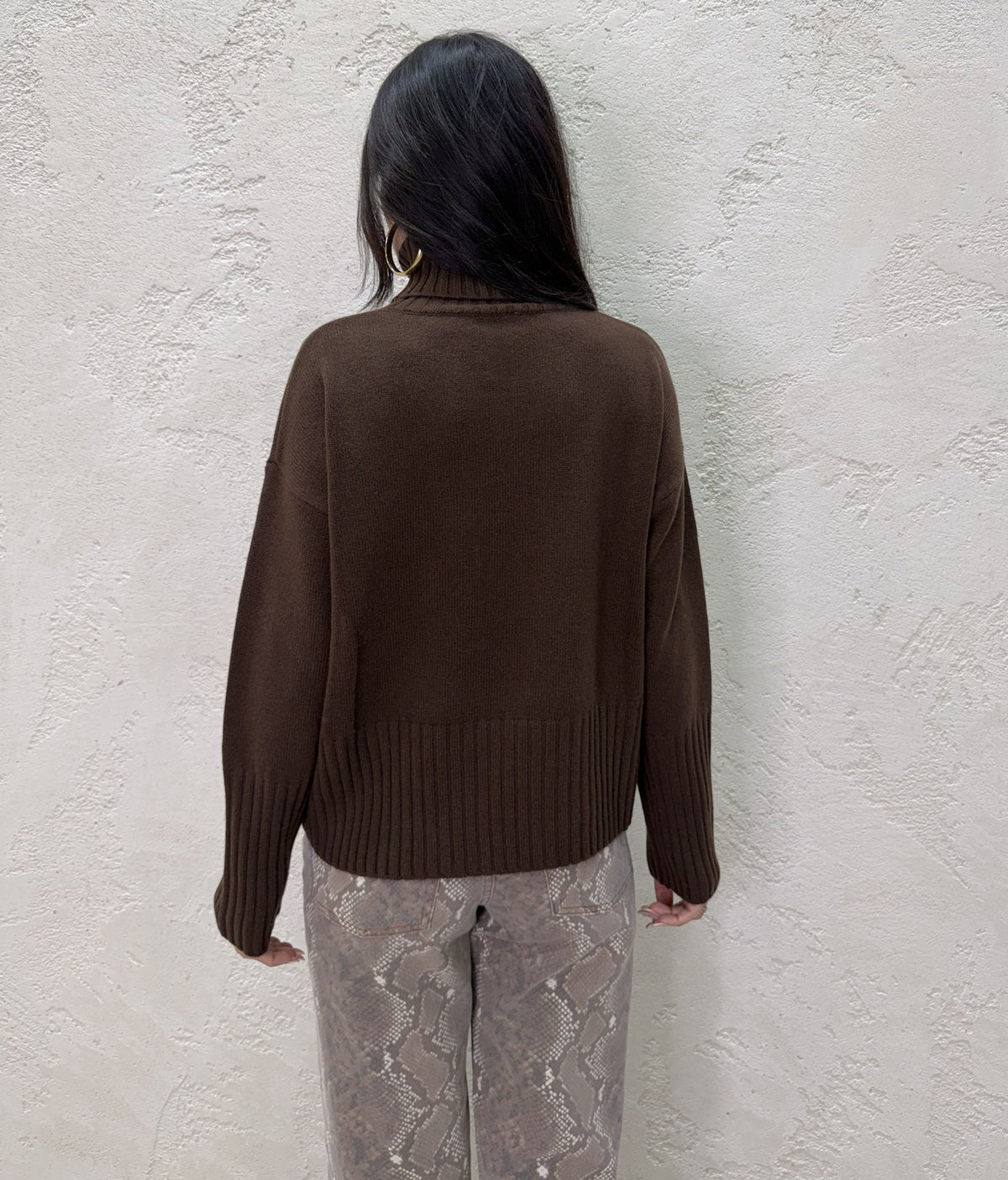 Pullover a collo alto in pura lana