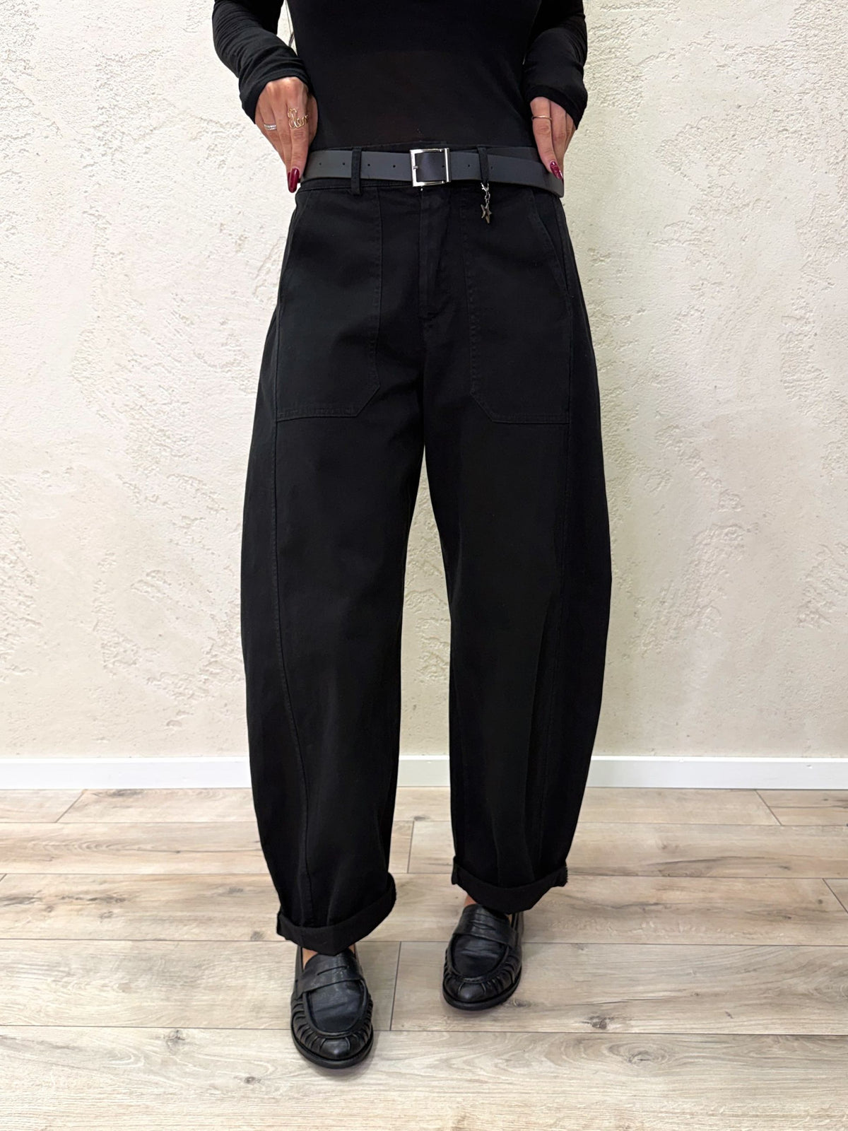 Pantalone stellina in cotone Barrel fit