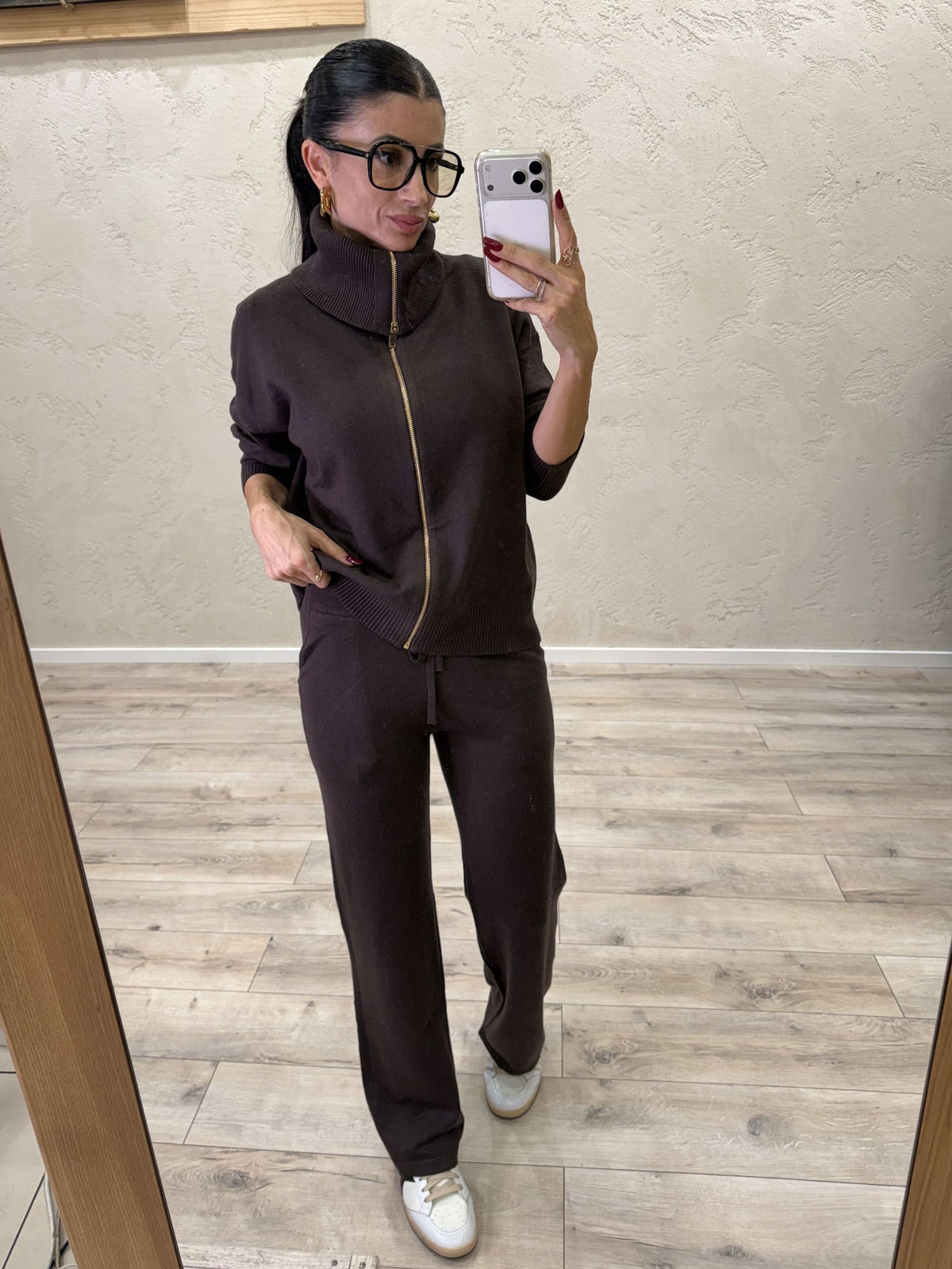 Tuta in maglia "Comfy" zip lunga