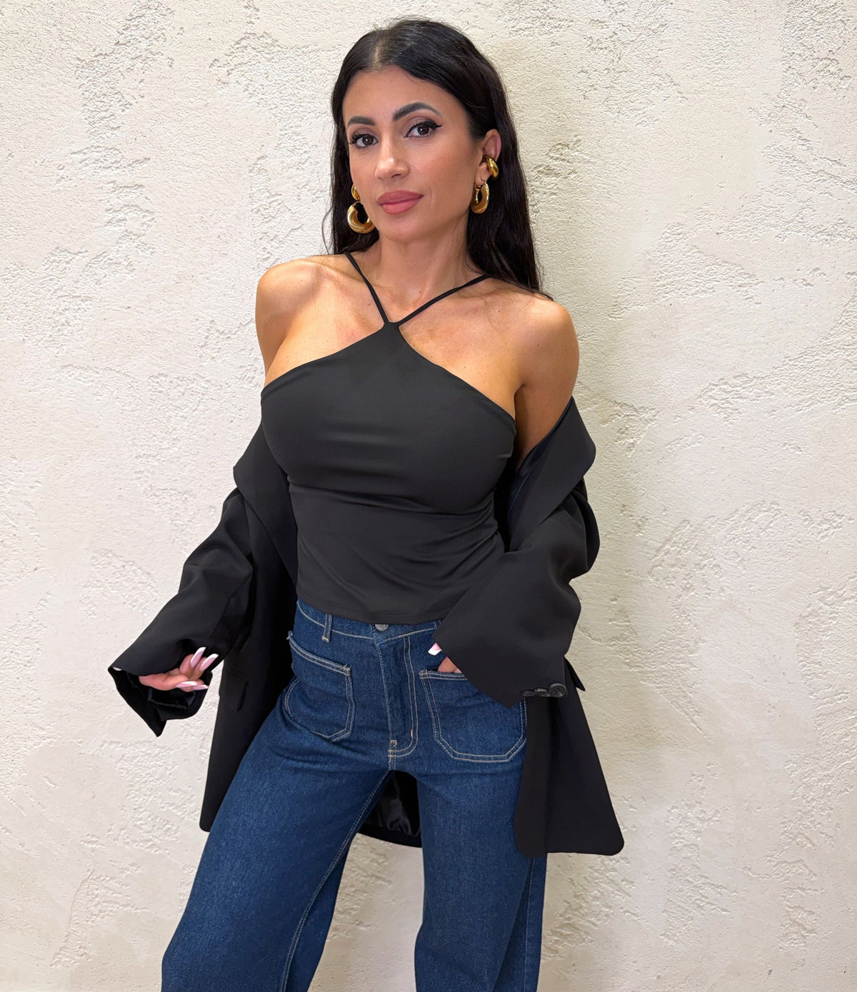 Top Cross con scollo America