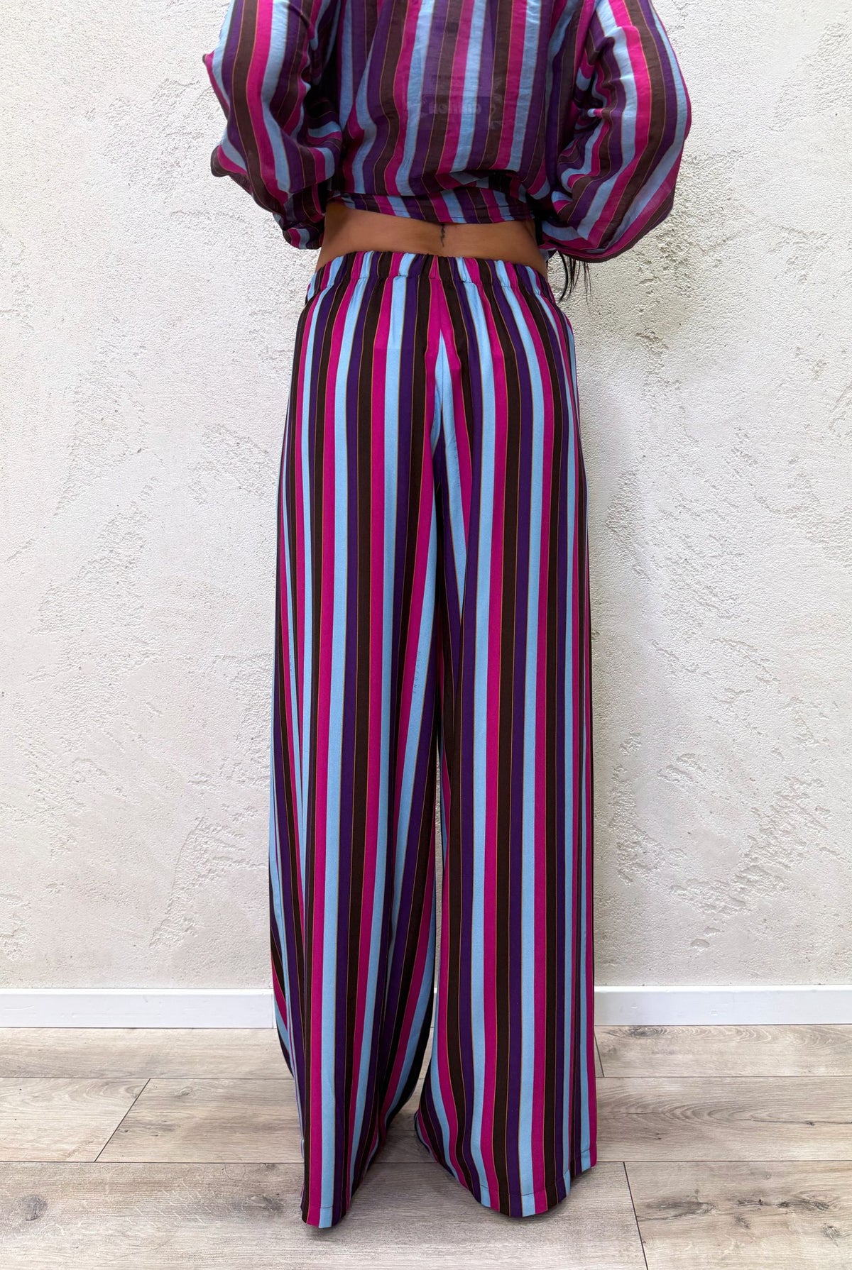 Pantalone "Nomad" a righe in viscosa