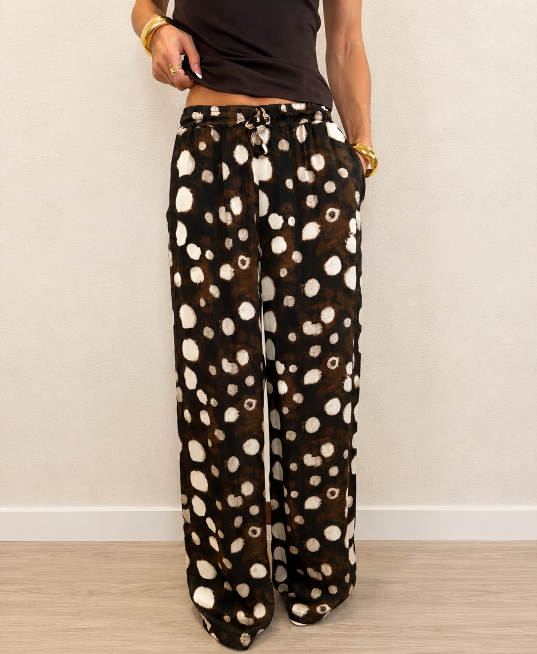 Pantalone a palazzo "soft safari" 100% viscosa