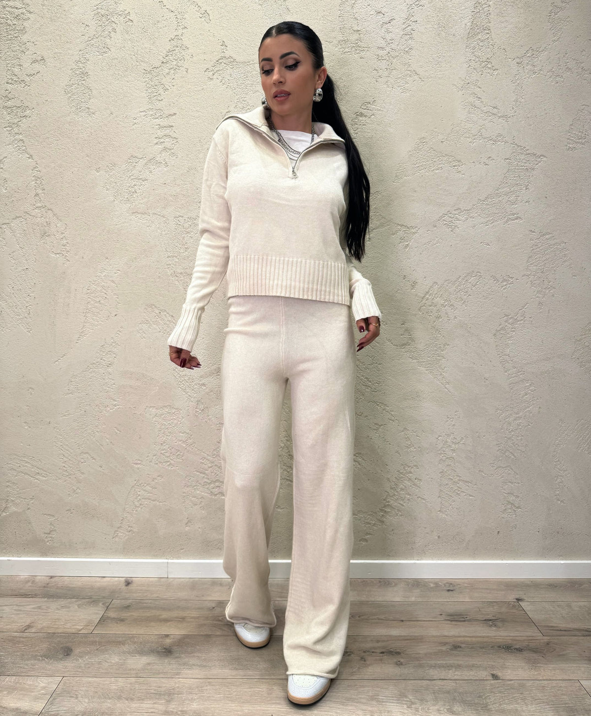 Tuta in maglia "Comfy" zip corta