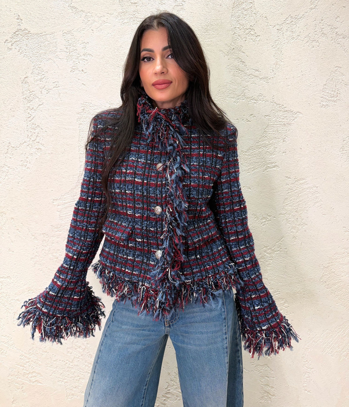 Giacca "Parisienne" in tweed sfrangiato