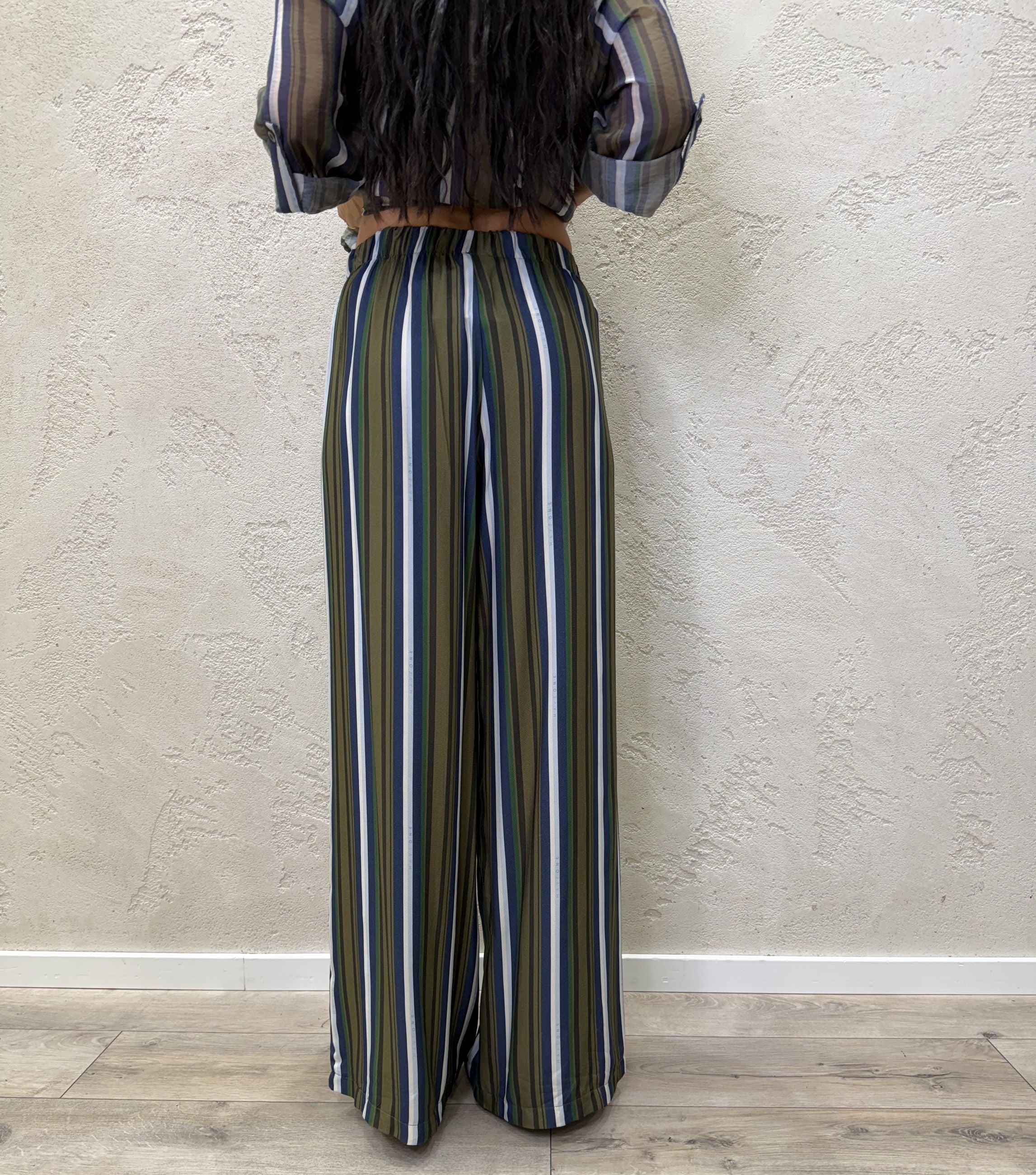 Pantalone "Nomad" a righe in viscosa