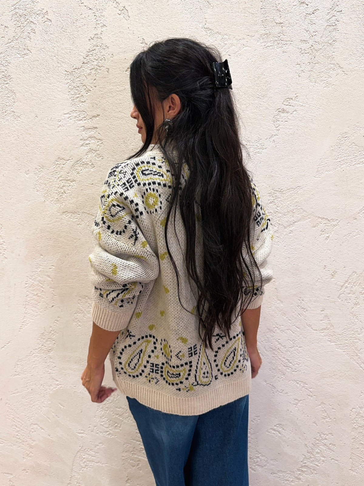 Pullover bandana con zip e collo alto