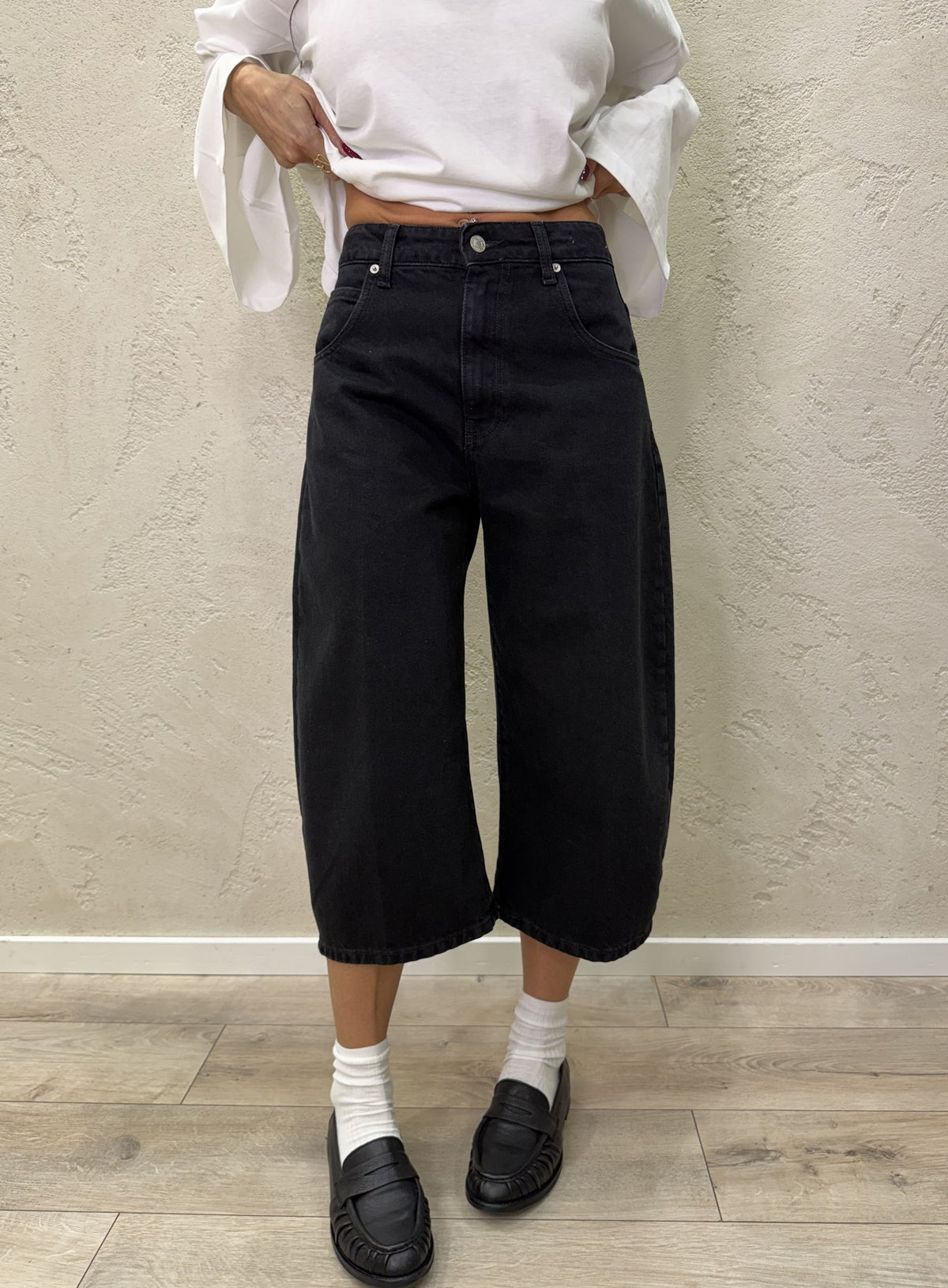 Jeans cropped "Elettra" barrel fit