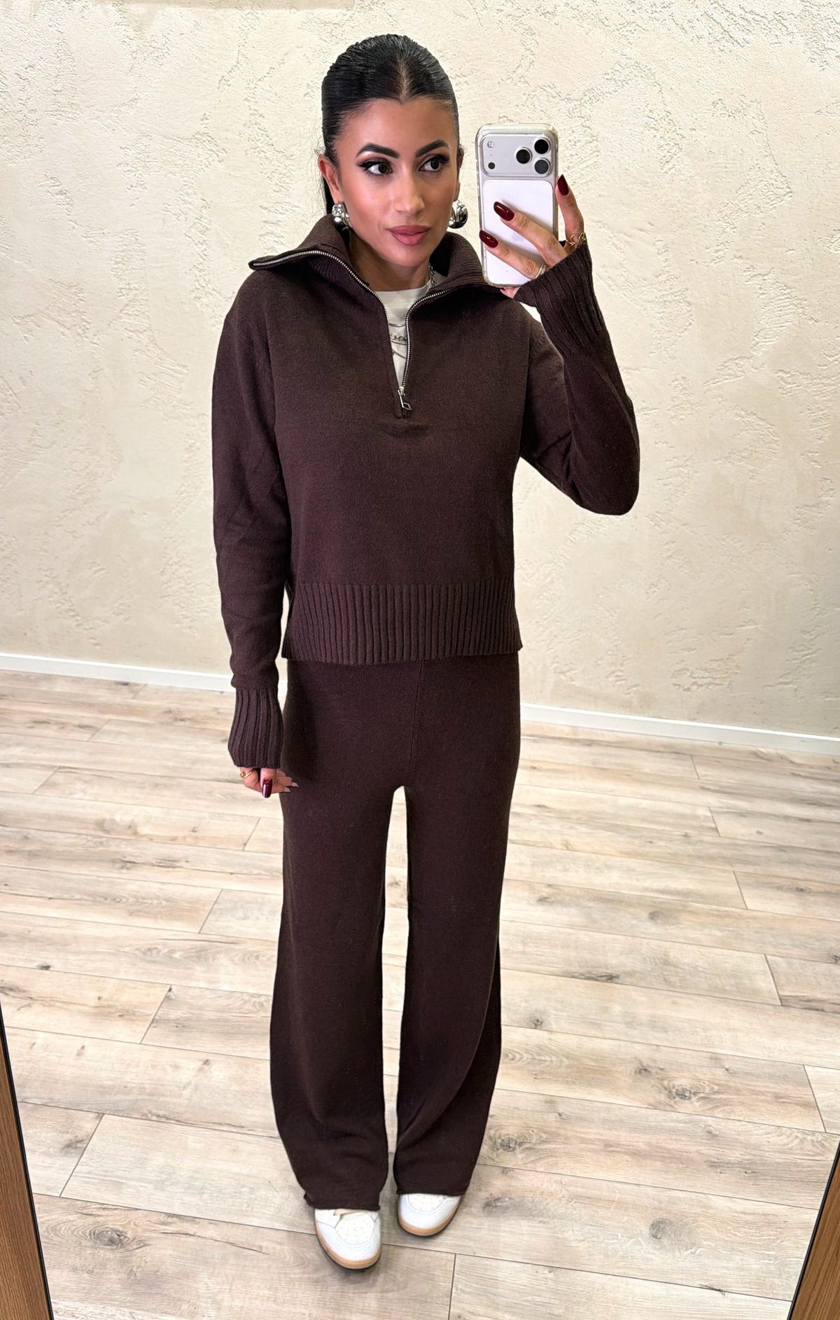 Tuta in maglia "Comfy" zip corta