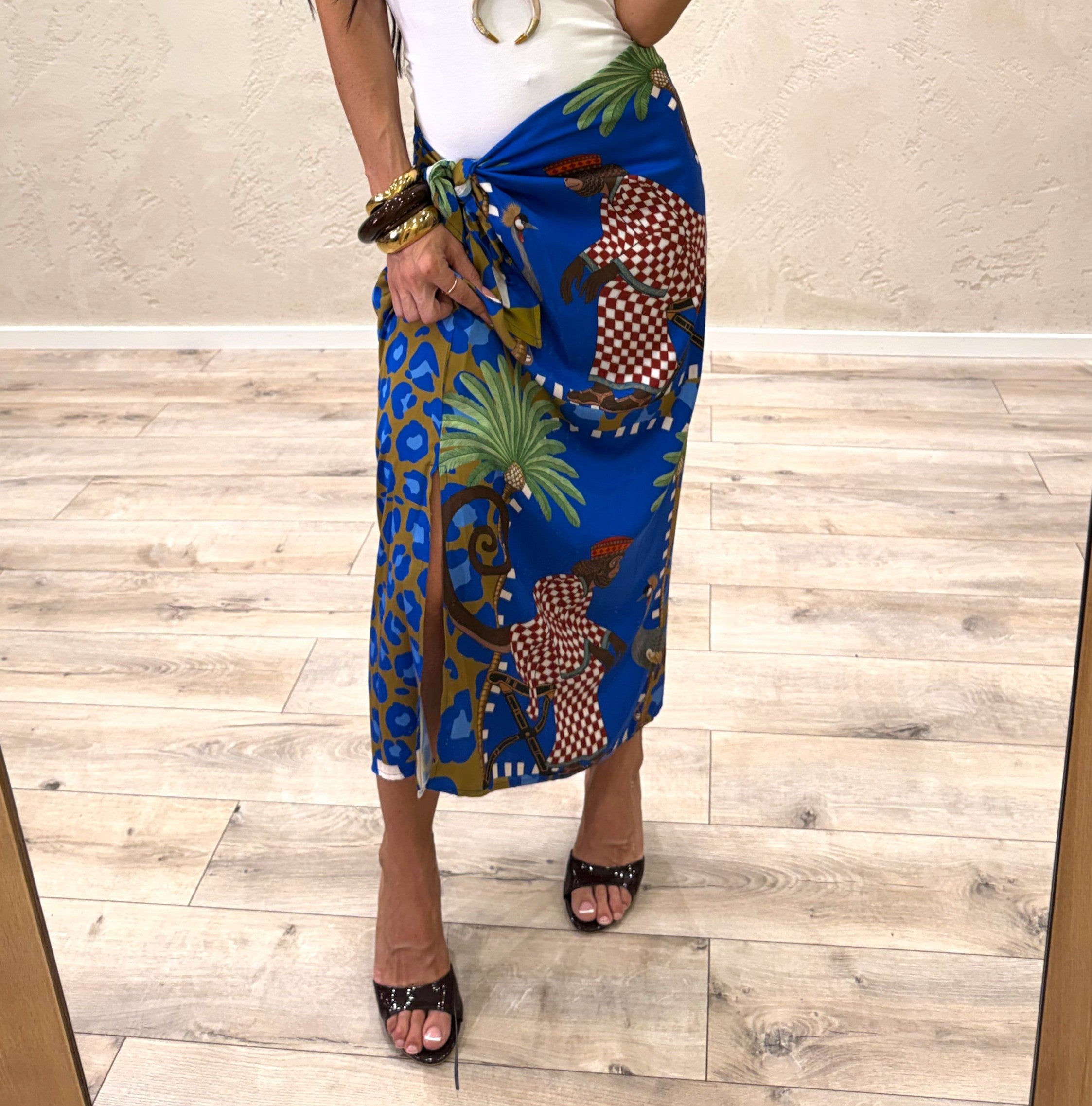 gonna midi pareo tropical jungle