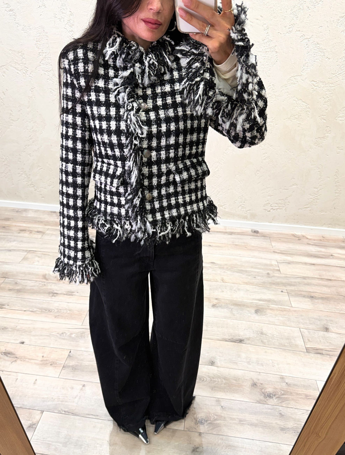 Giacca "Parisienne" in tweed sfrangiato