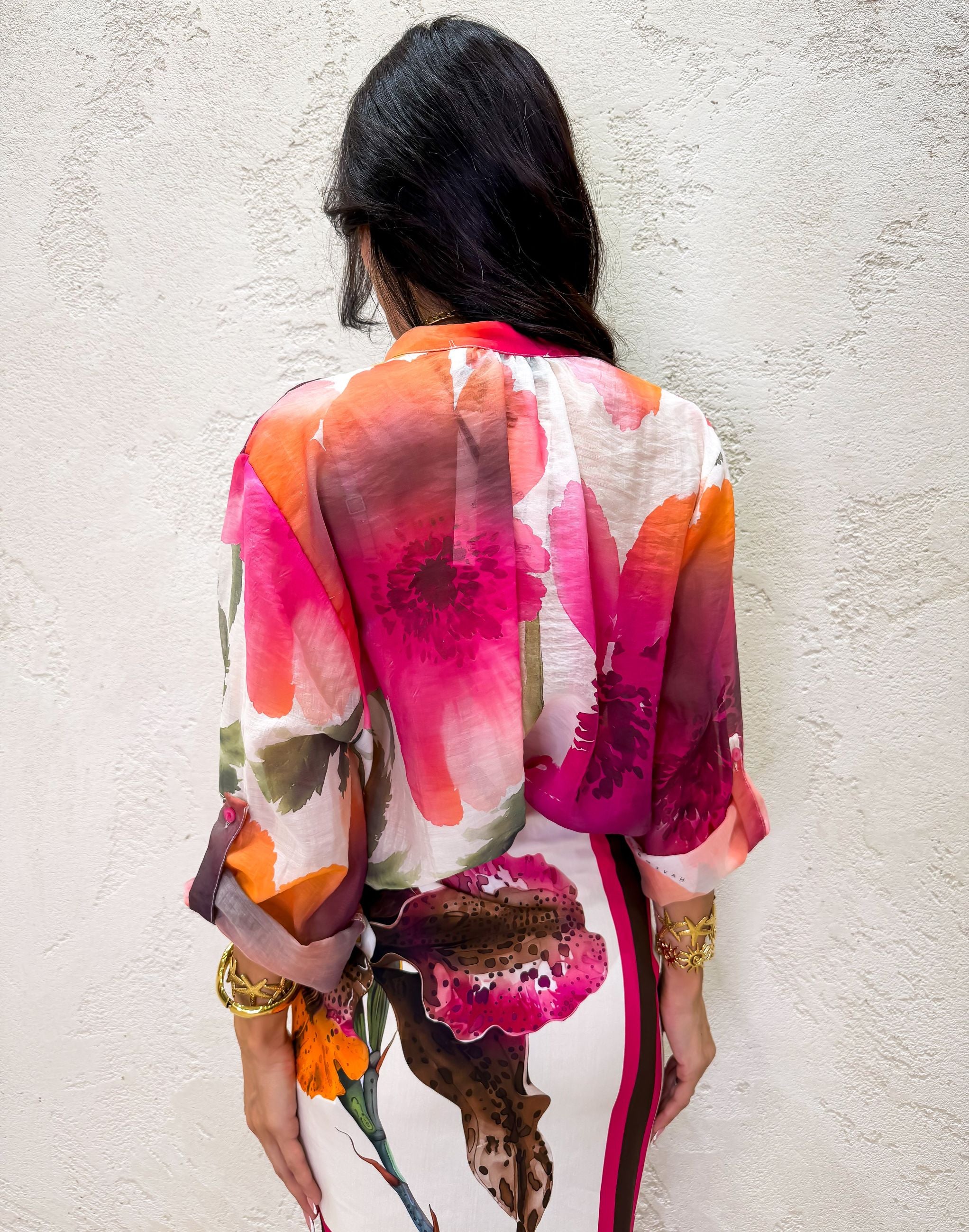 Camicia in lyocell Acquerello Rosa