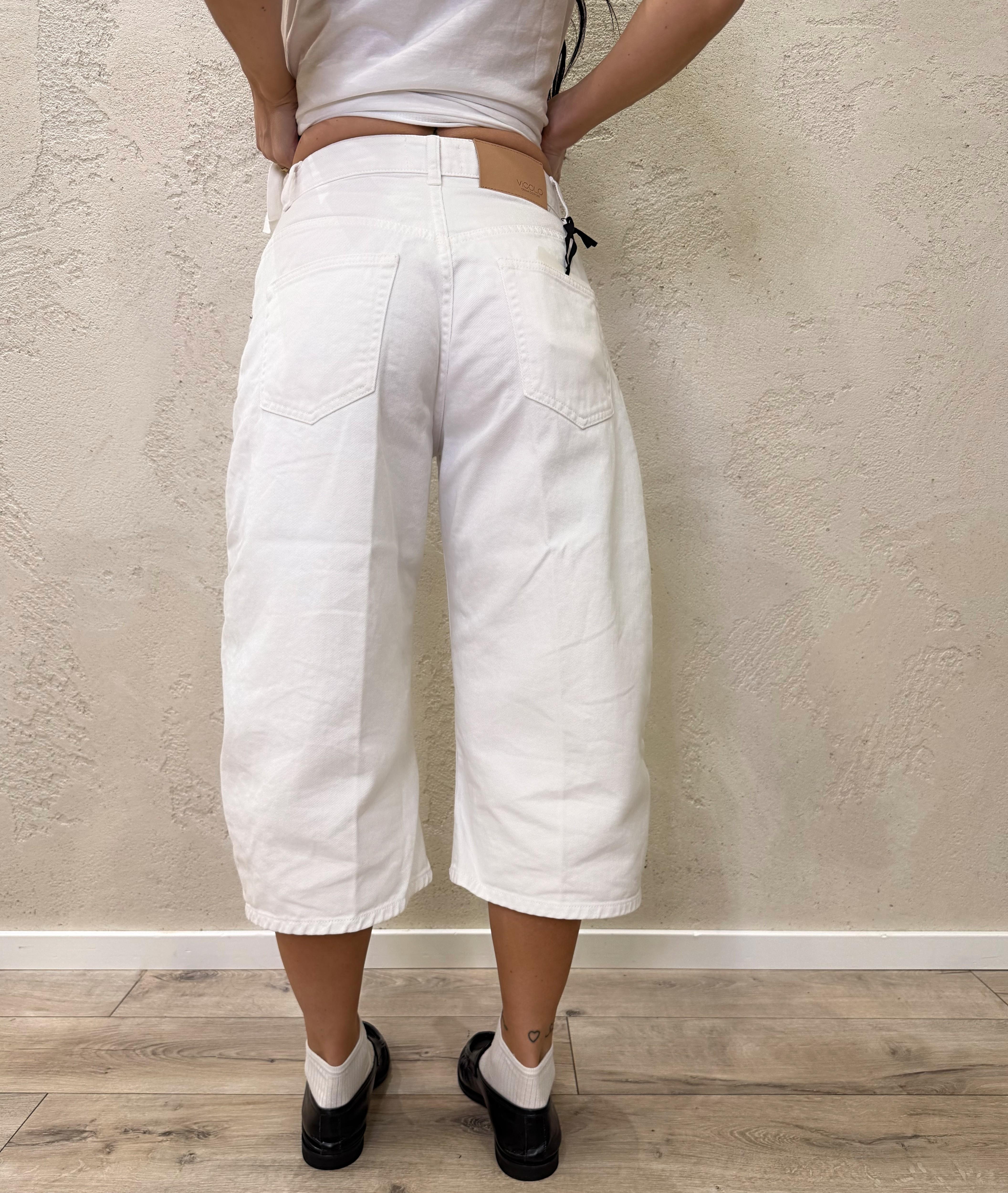 maxi bermuda elettra barrel fit DAB5371 BIANCO VICOLO