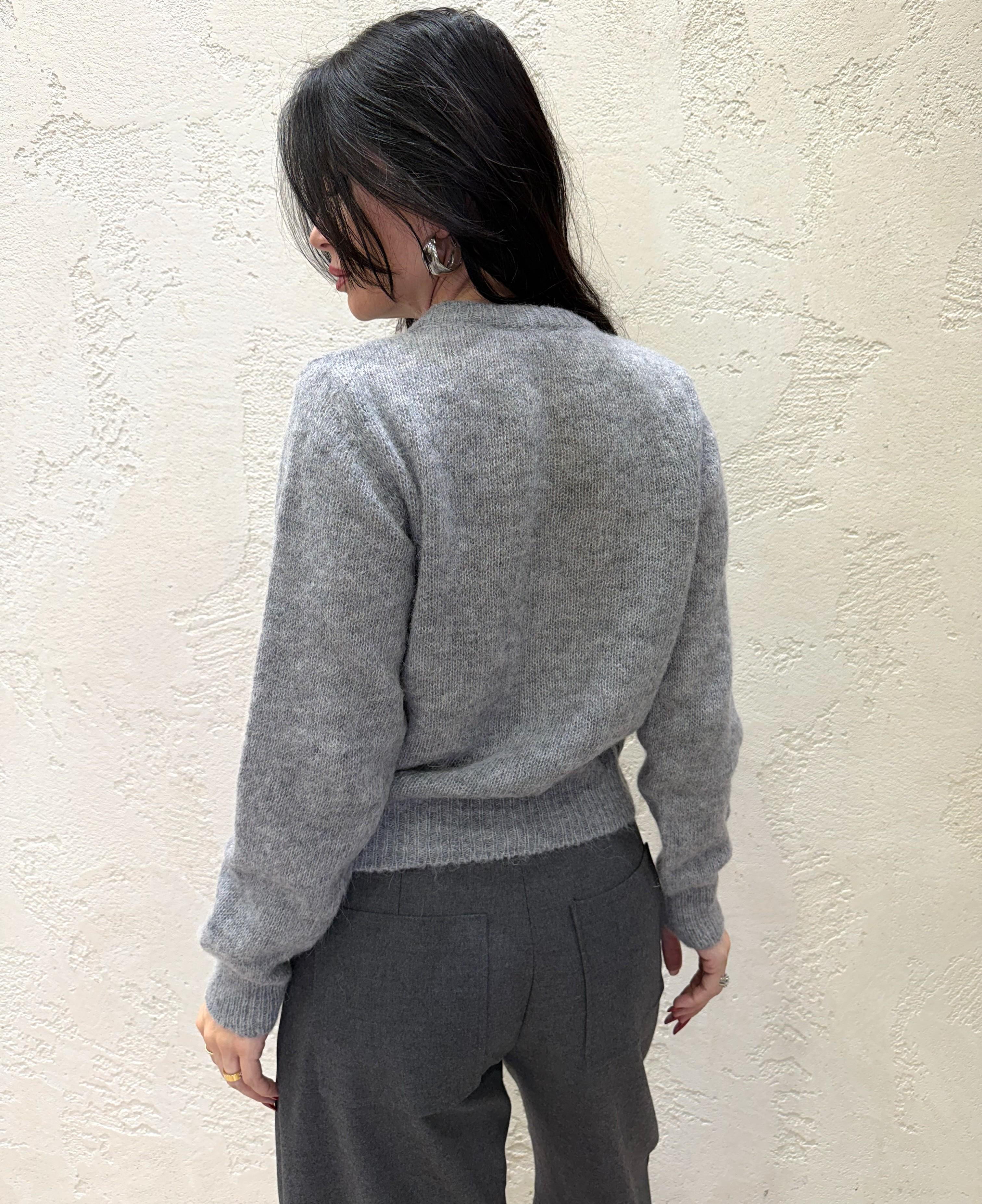 cardigan misto lana e alpaca 55195F GRIGIO VICOLO
