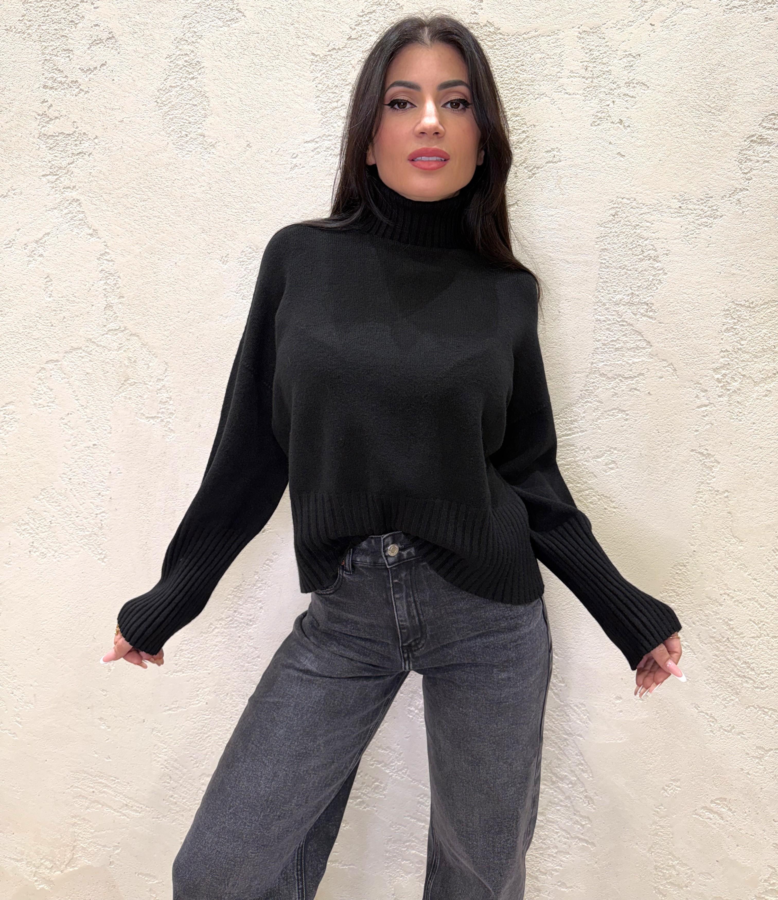 pull collo alto a scatoletta I25AI831 NERO MOTEL