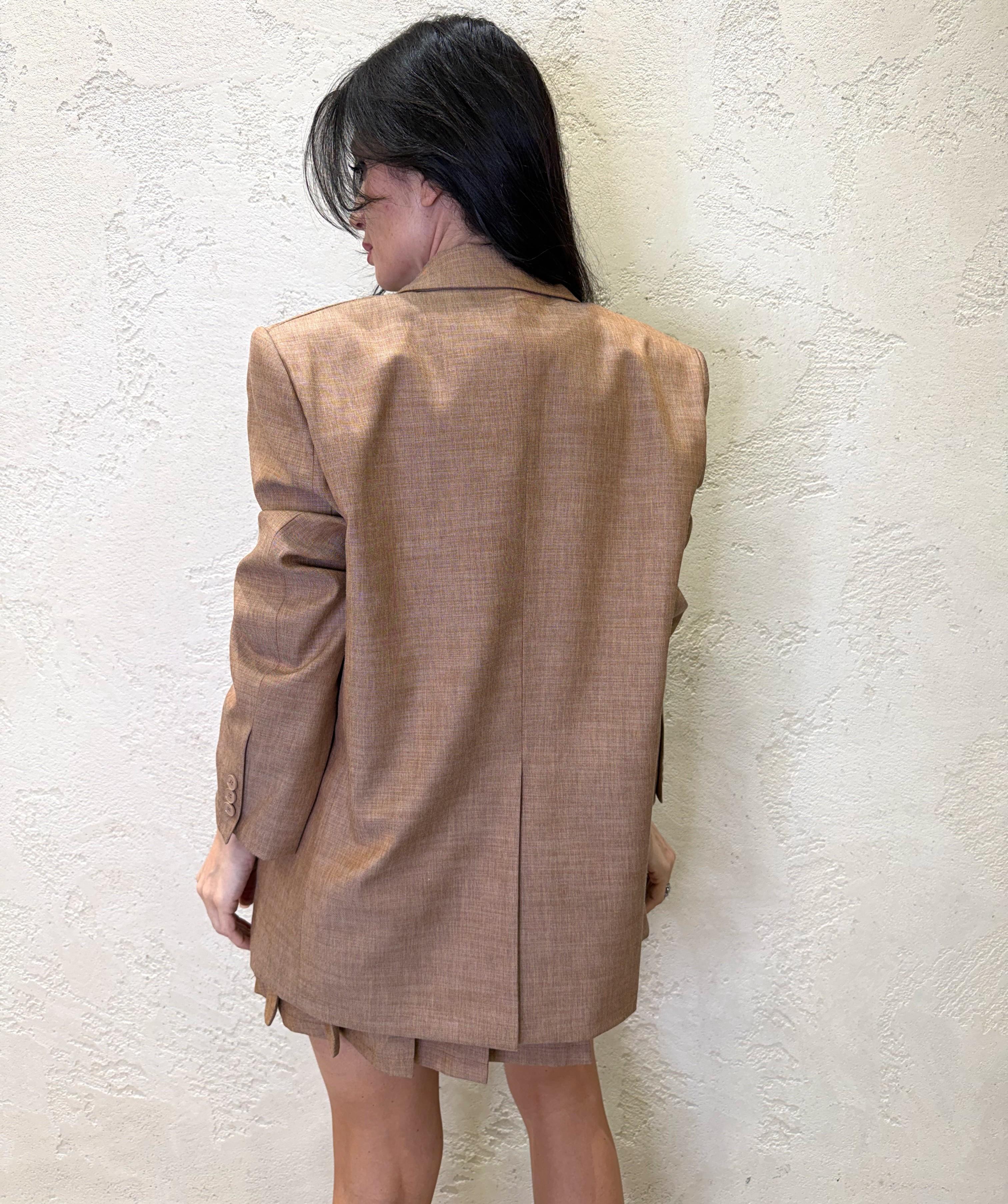 giacca oversize doppiopetto TAB1492 TABACCO VICOLO