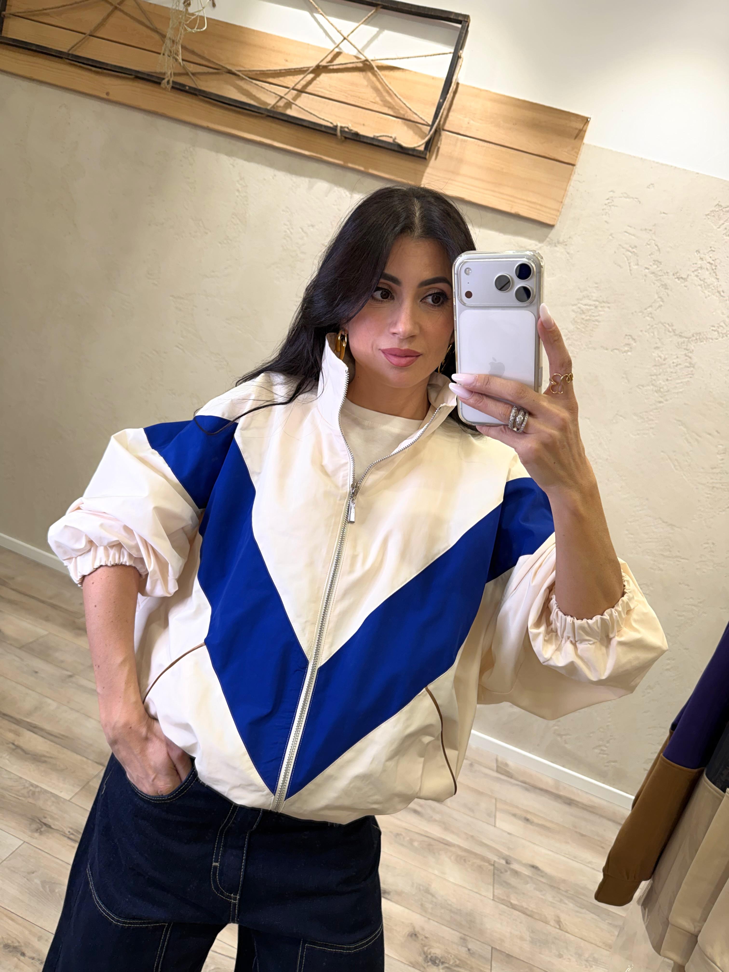 bomber in tessuto tecnico antivento KVS-Q068 BURRO/BLUETTE HAVEONE