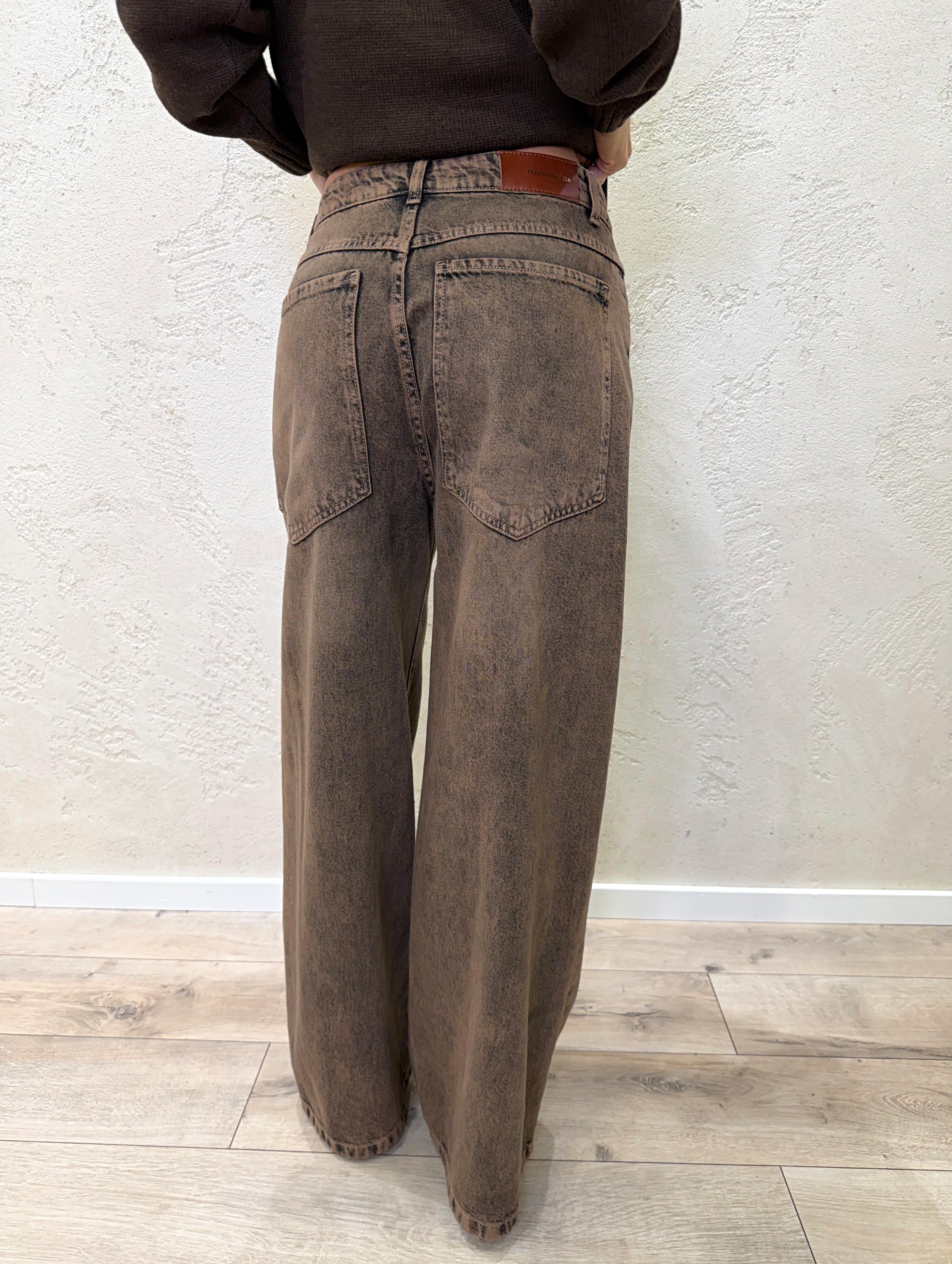 jeans modello giusi a palazzo GIUSI-MOKA MOKA TENSIONE IN